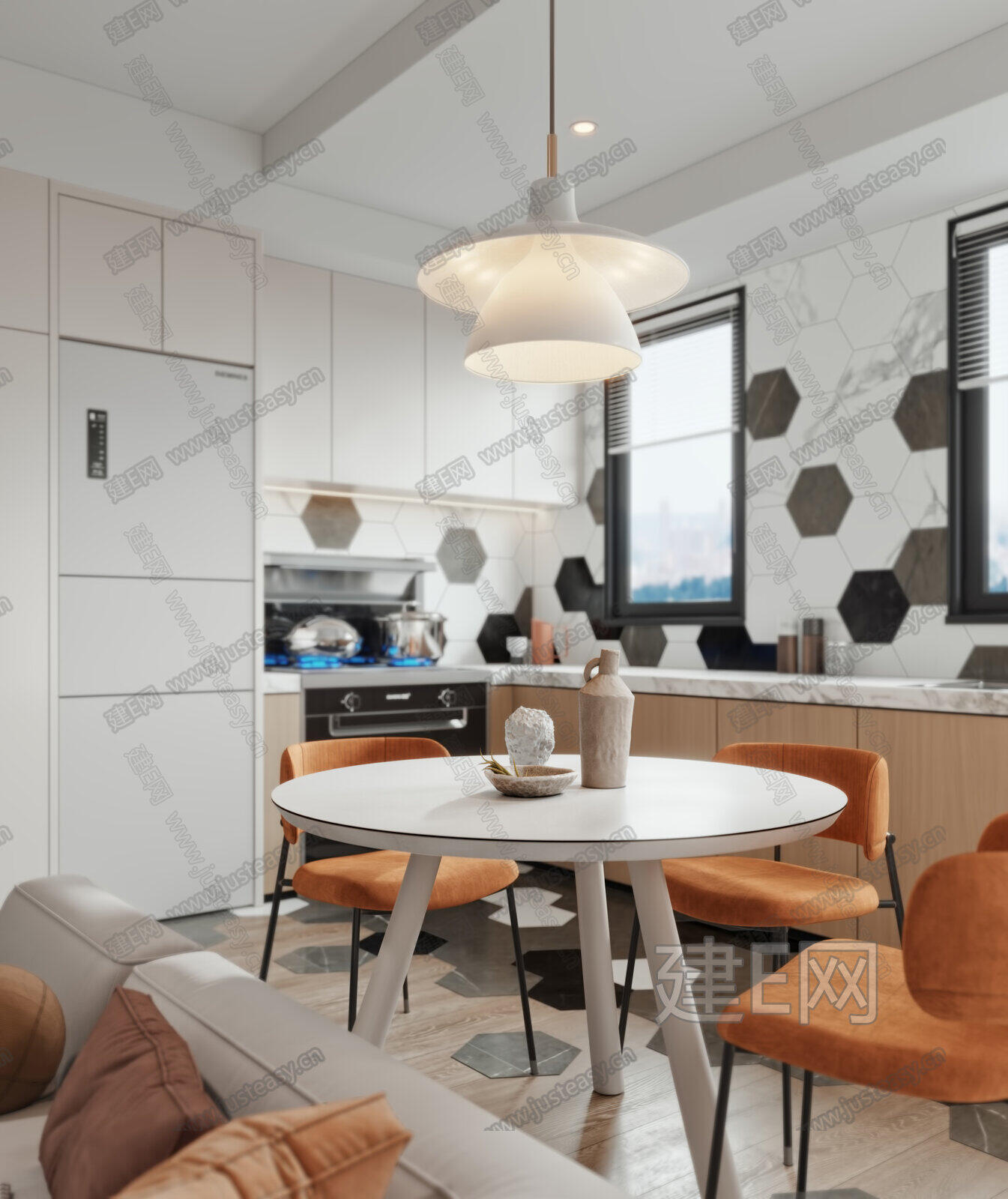 现代公寓客餐厅3d模型
