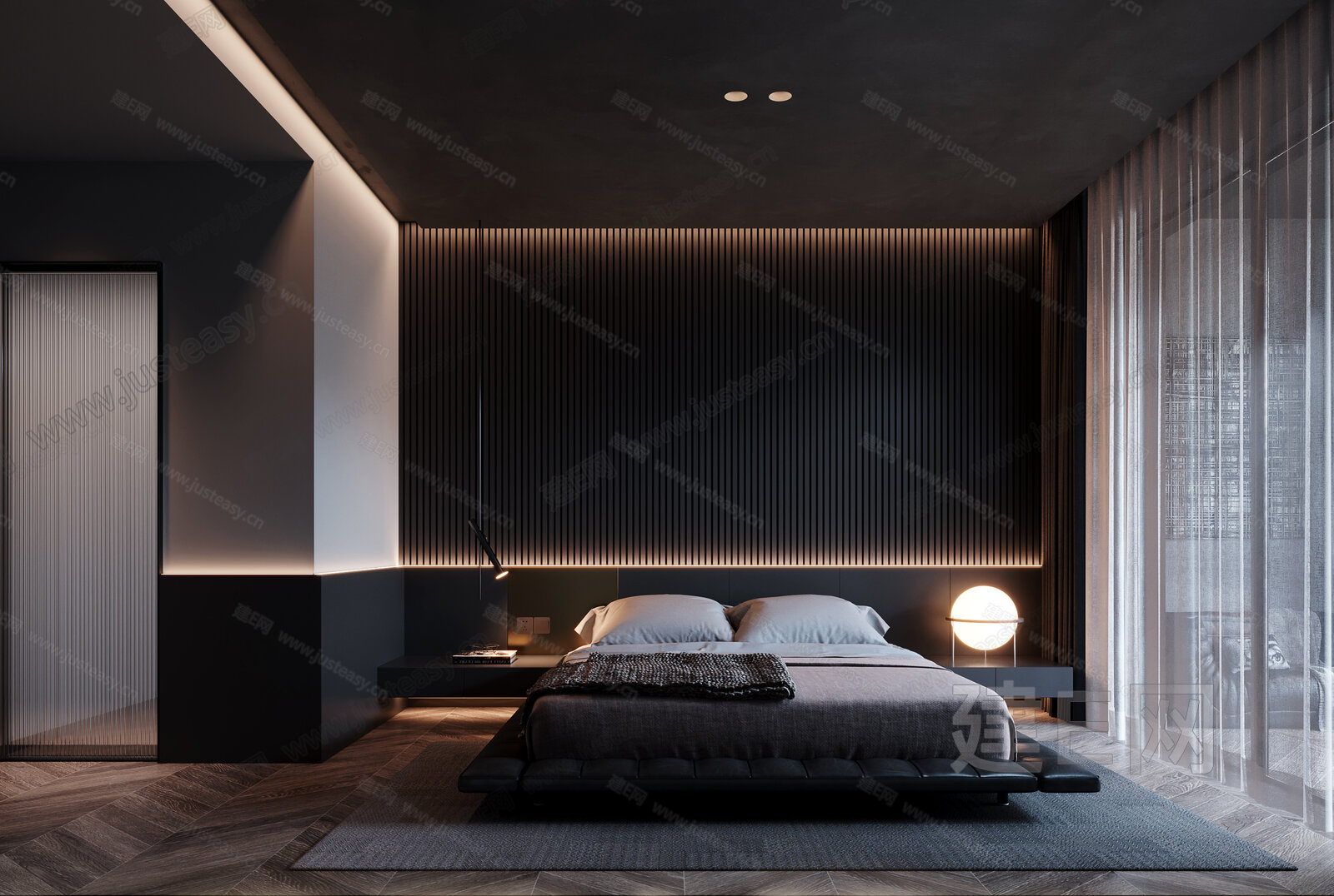 现代家居卧室3d模型下载[ID:106123572]_建e网3d模型