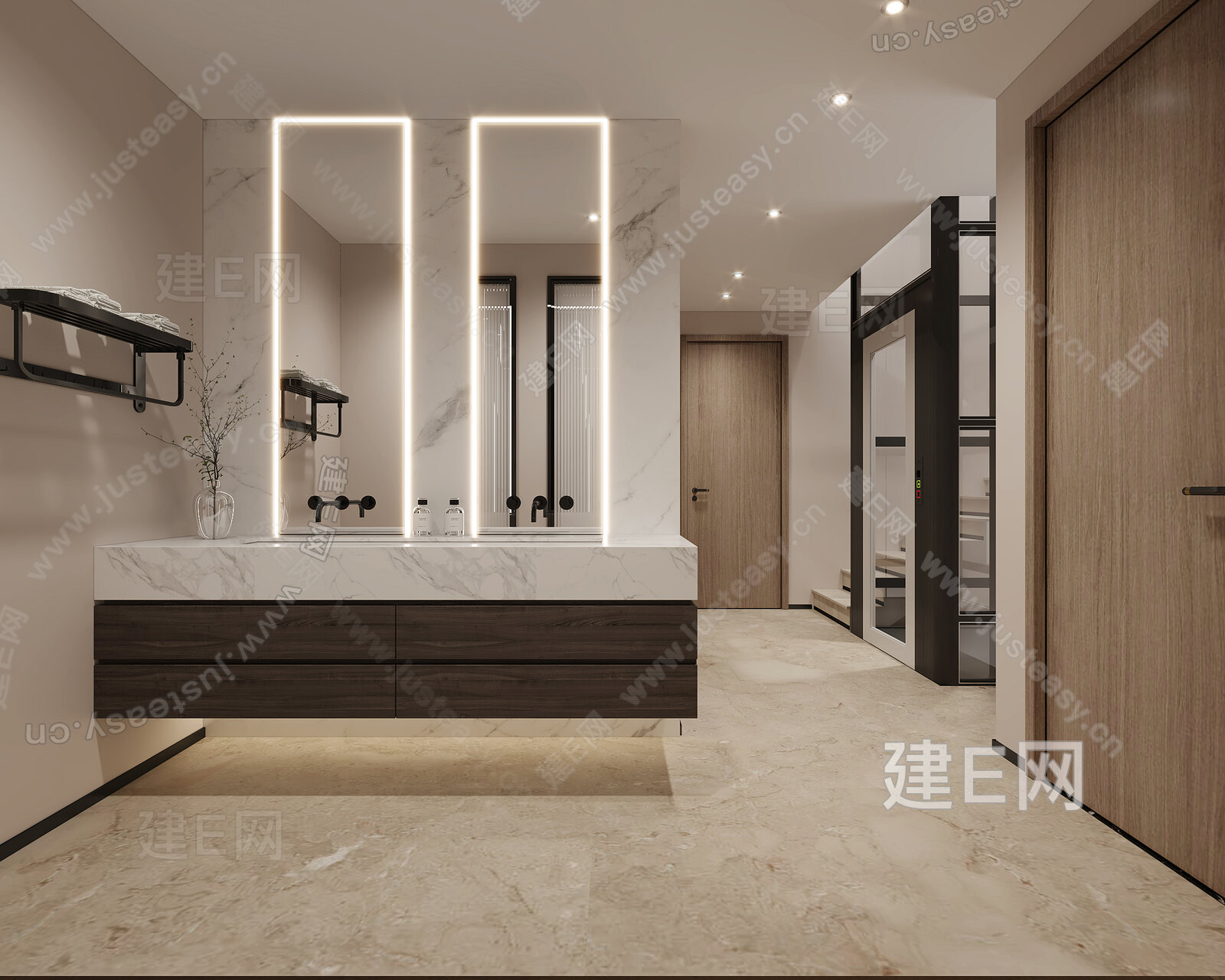现代过道模型SU模型下载[ID:111953862]_建e网su模型