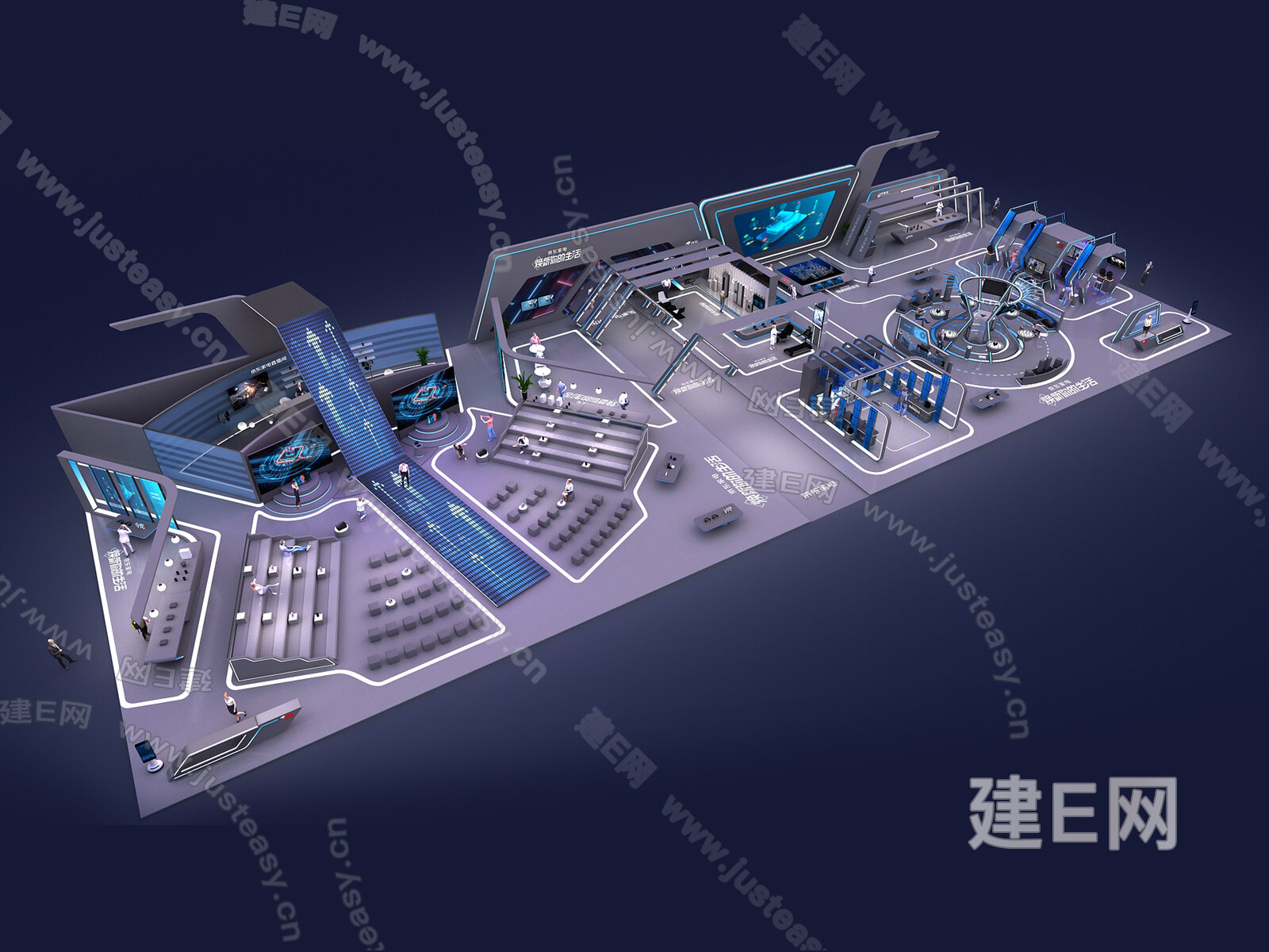 現代京東展廳3d模型下載