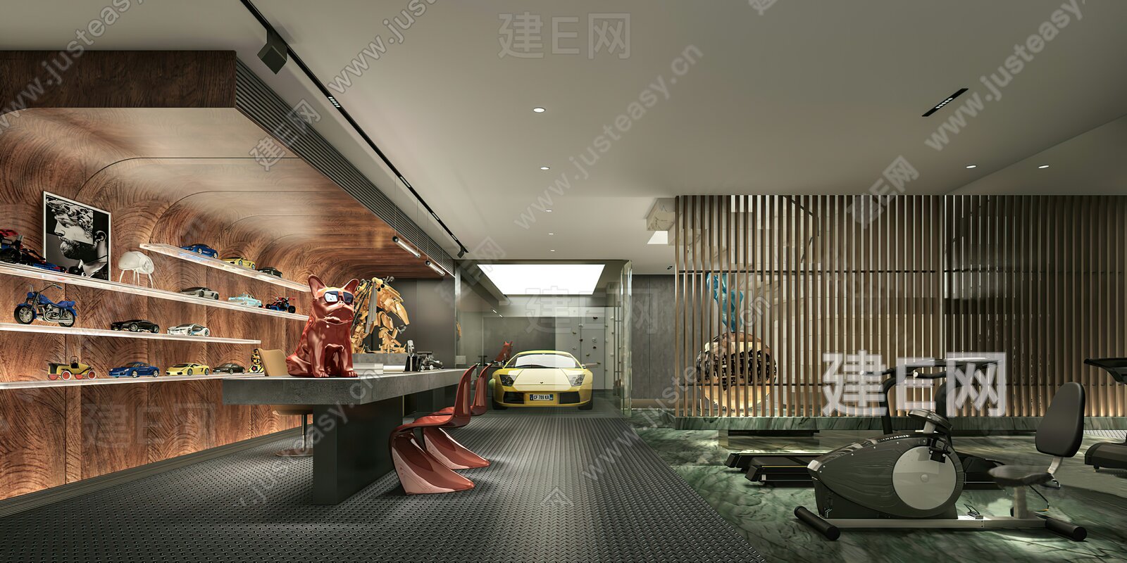 【现代地下室娱乐空间3d模型】建e网_现代地下室娱乐空间3d模型下载[ID:106582361]_打造3d现代地下室娱乐空间模型免费下载平台