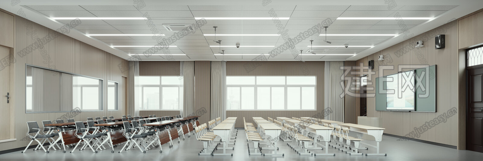 现代教室3d模型下载