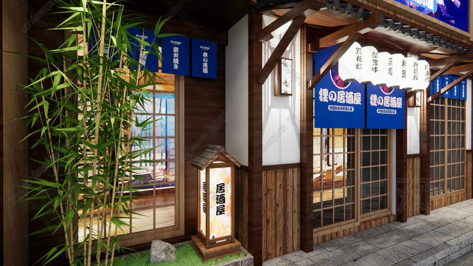 日式居酒屋门头SU模型下载[ID:110839645]_建E网SU模型库