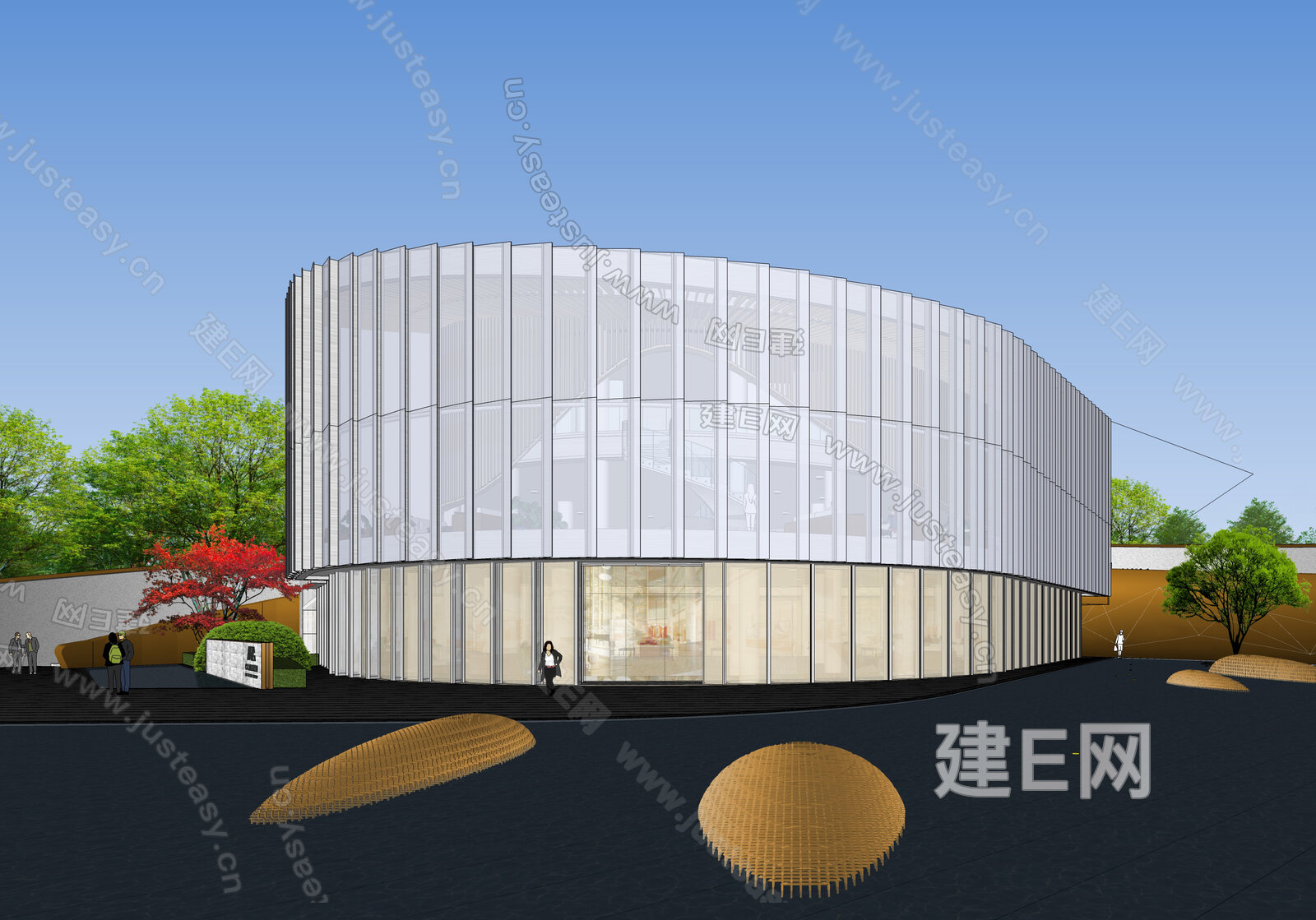 现代售楼处模型SU模型下载[ID:110839612]_建e网su模型