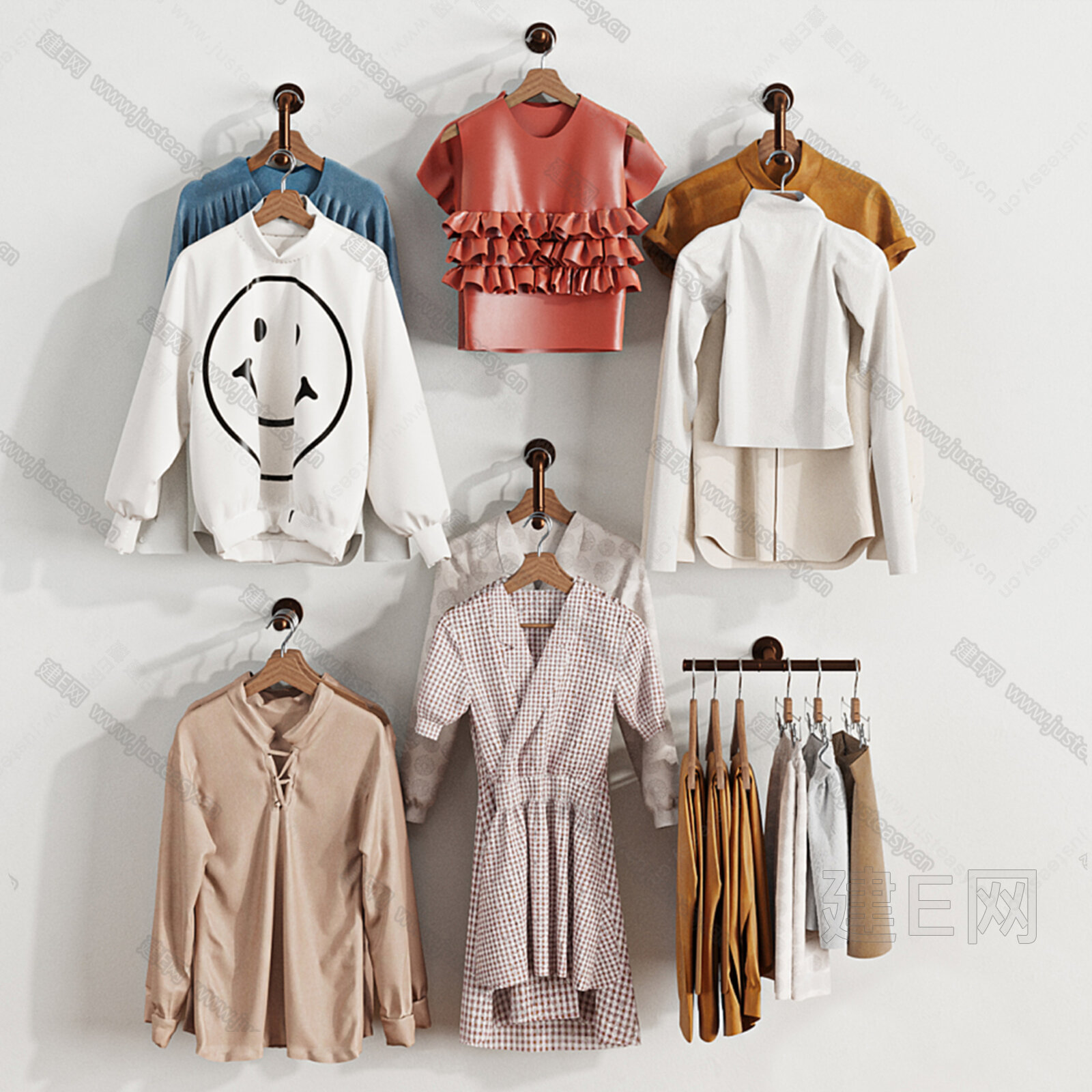 现代服饰3d模型下载