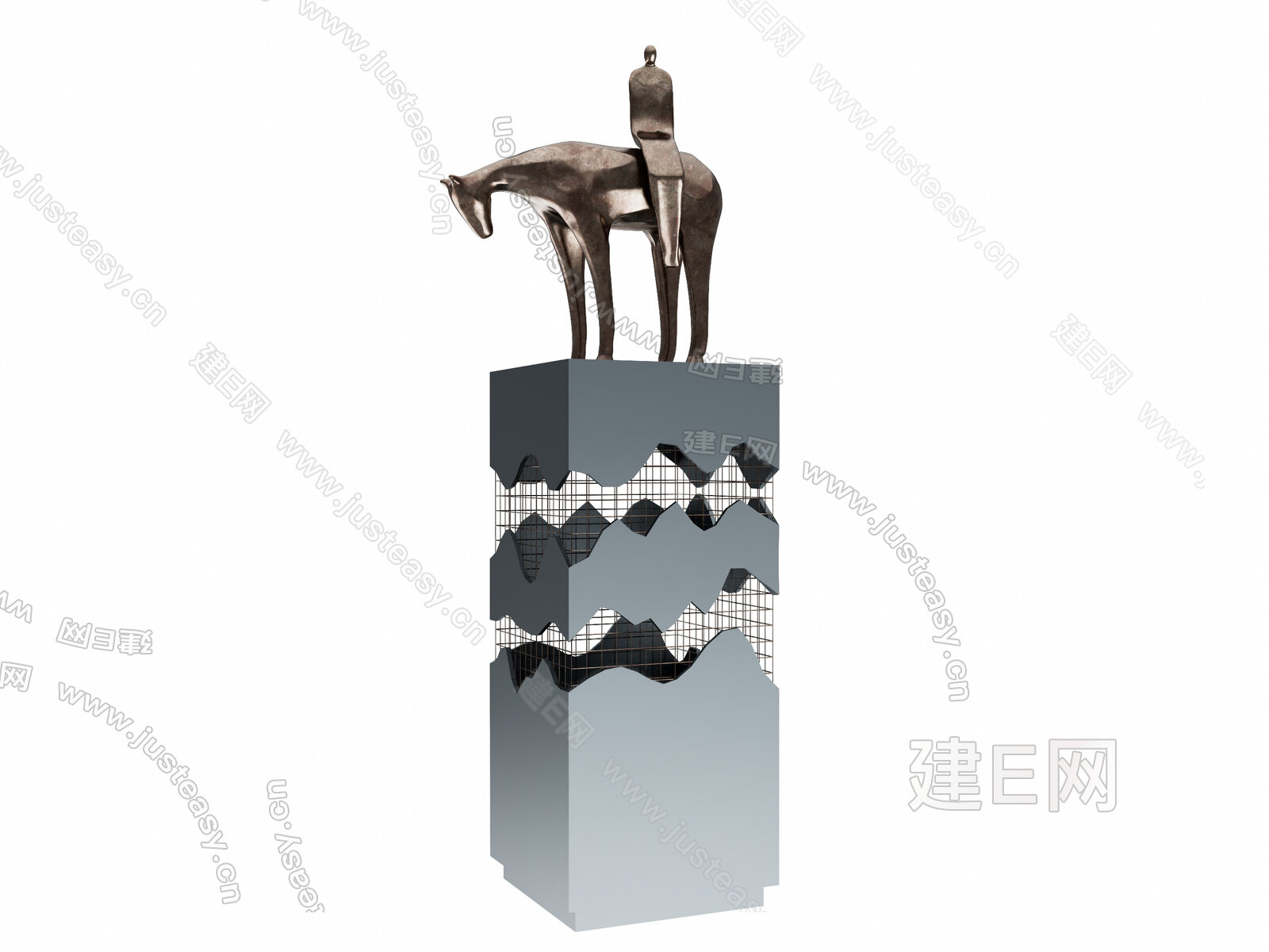 现代雕塑模型SU模型下载[ID:111494989]_建E室内设计网