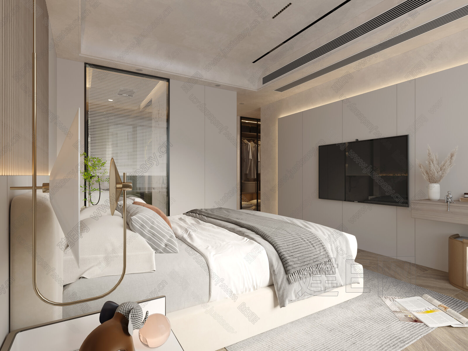 3d模型下载_3d现代家居卧室 模型下载_3d现代家居卧室 max模型免费