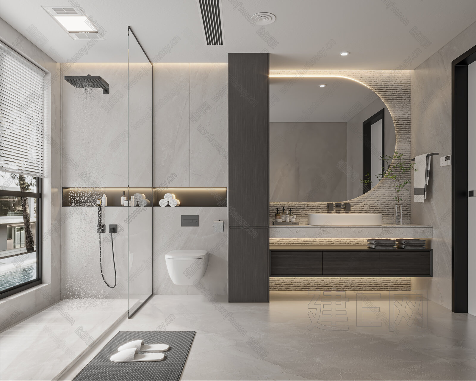 现代简约卫生间3d模型下载