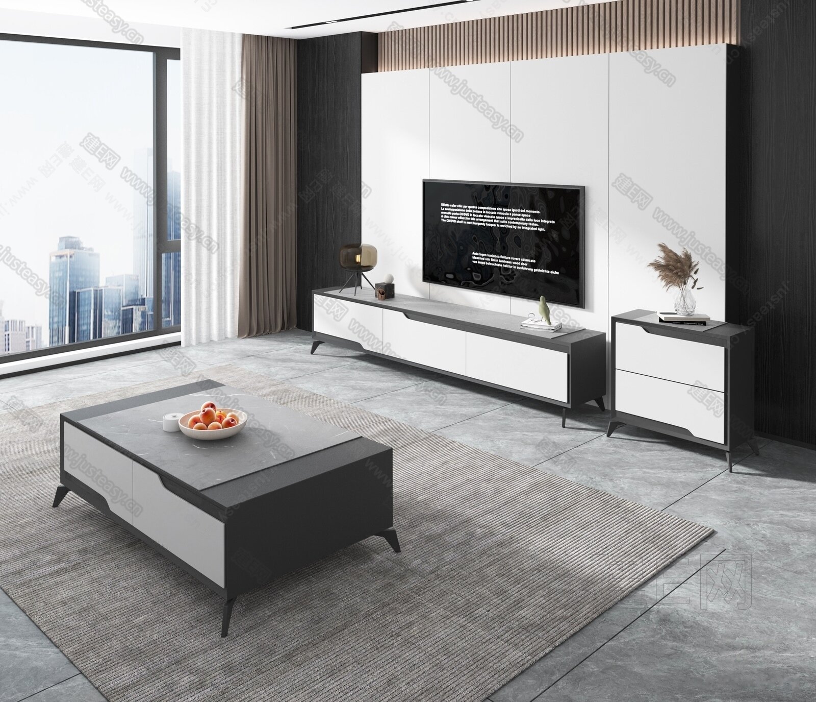 next同款现货购买同款现代电视柜3d模型下载id:101667120灯光:材质