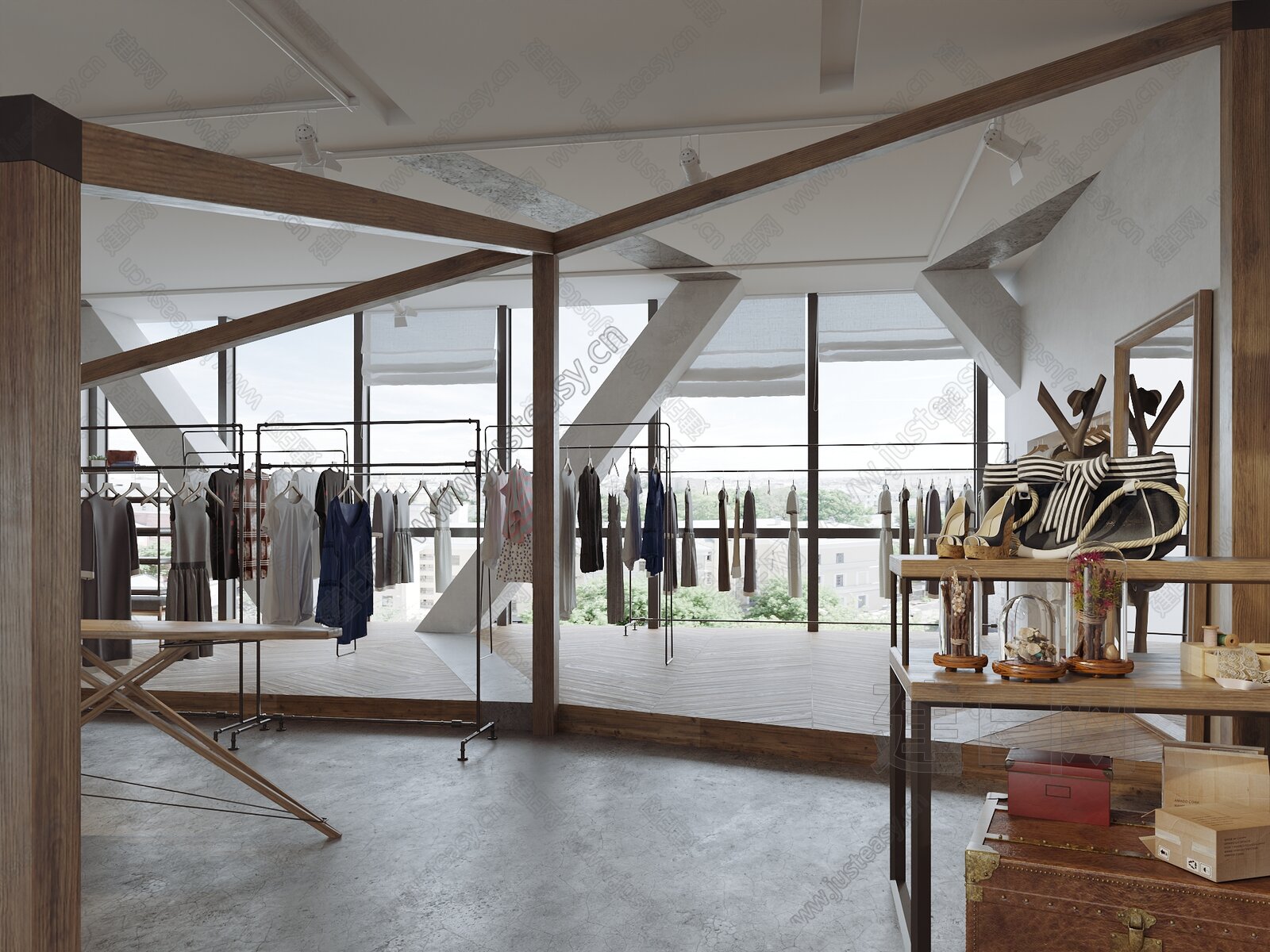 现代精品服装店3d模型下载