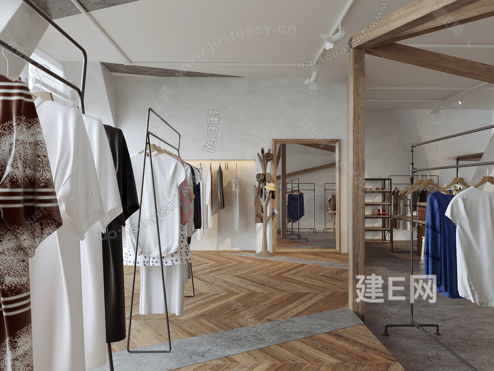 现代精品服装店3d模型下载
