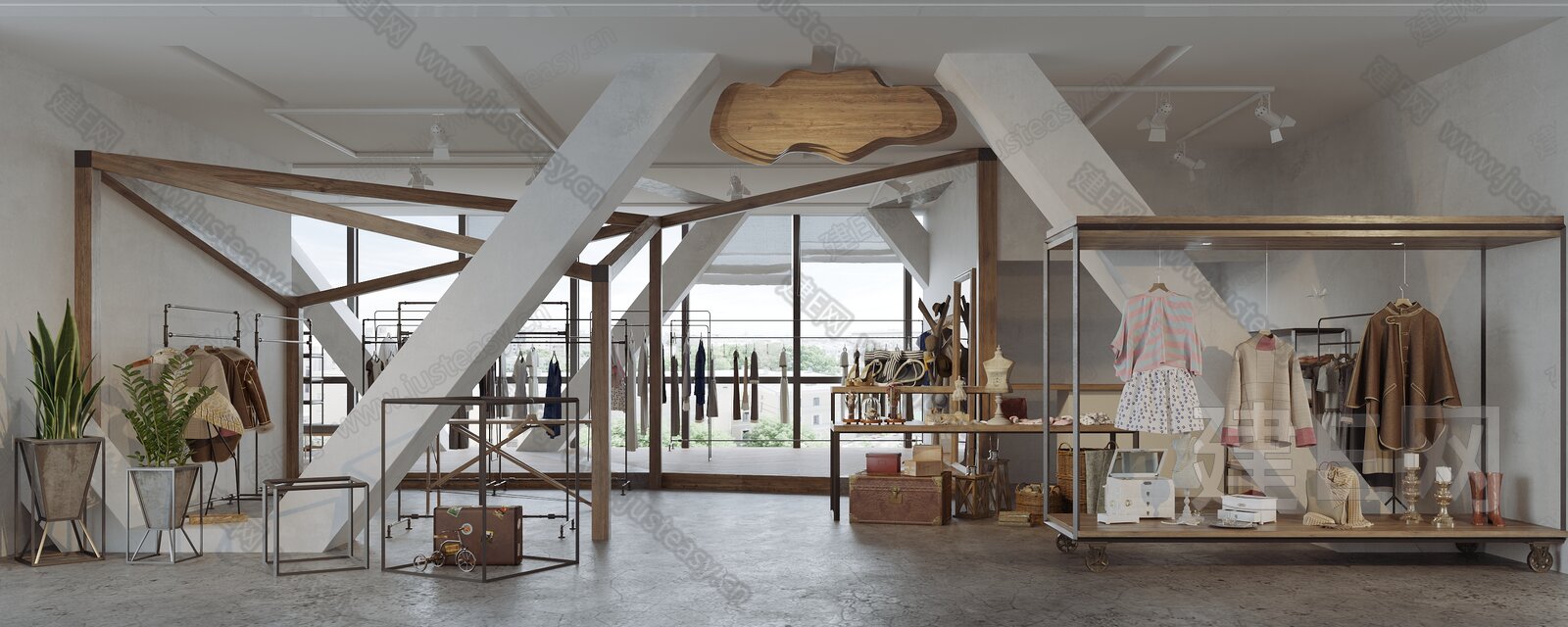 现代精品服装店3d模型下载