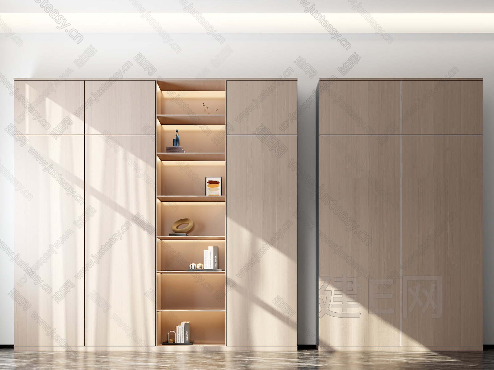 现代推拉门衣柜3d模型下载