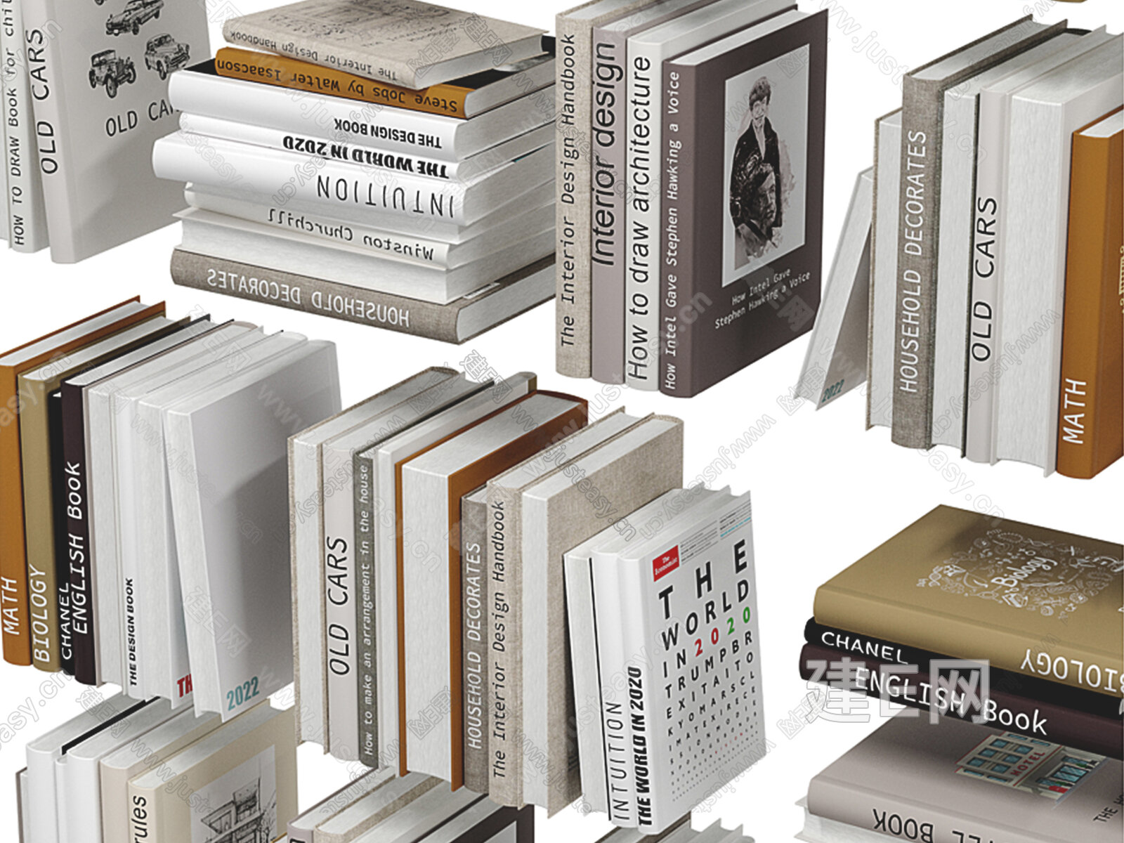 next同款现货购买同款现代书籍摆设3d模型下载id:102191531灯光:材质