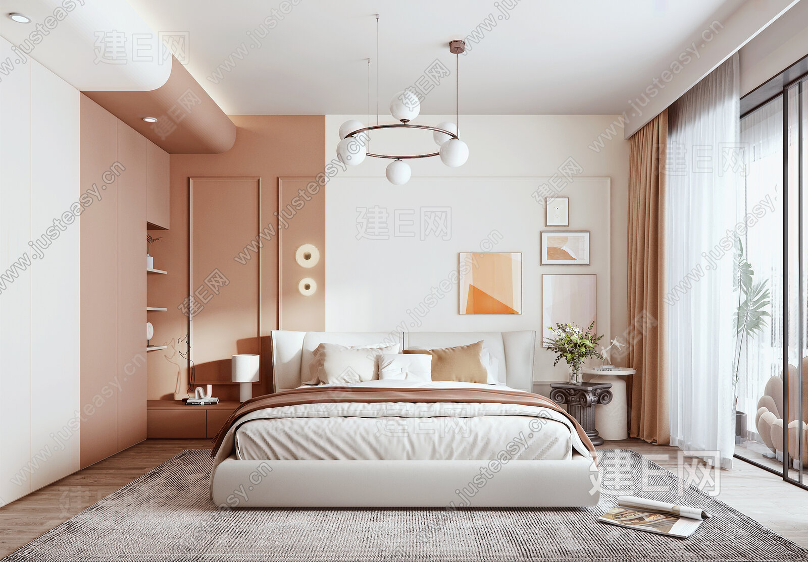 北欧卧室3d模型下载102519132_3d北欧卧室模型下载_3d北欧卧室max模型