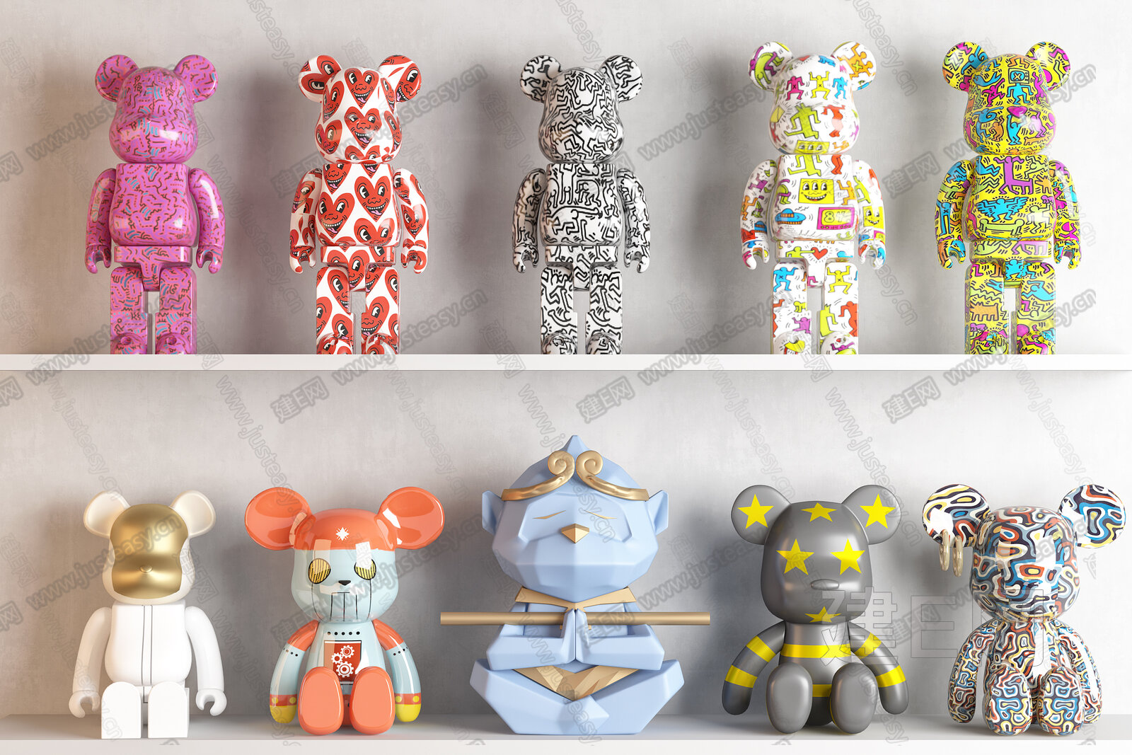 现代玩具公仔3d模型下载