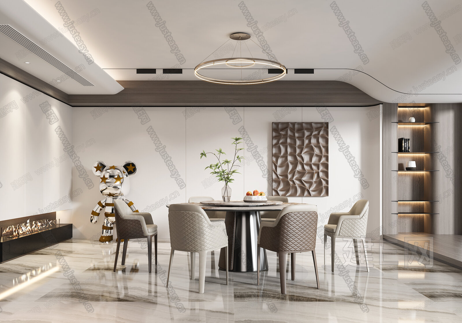现代餐厅模型SU模型下载[ID:103761567]_建e网su模型
