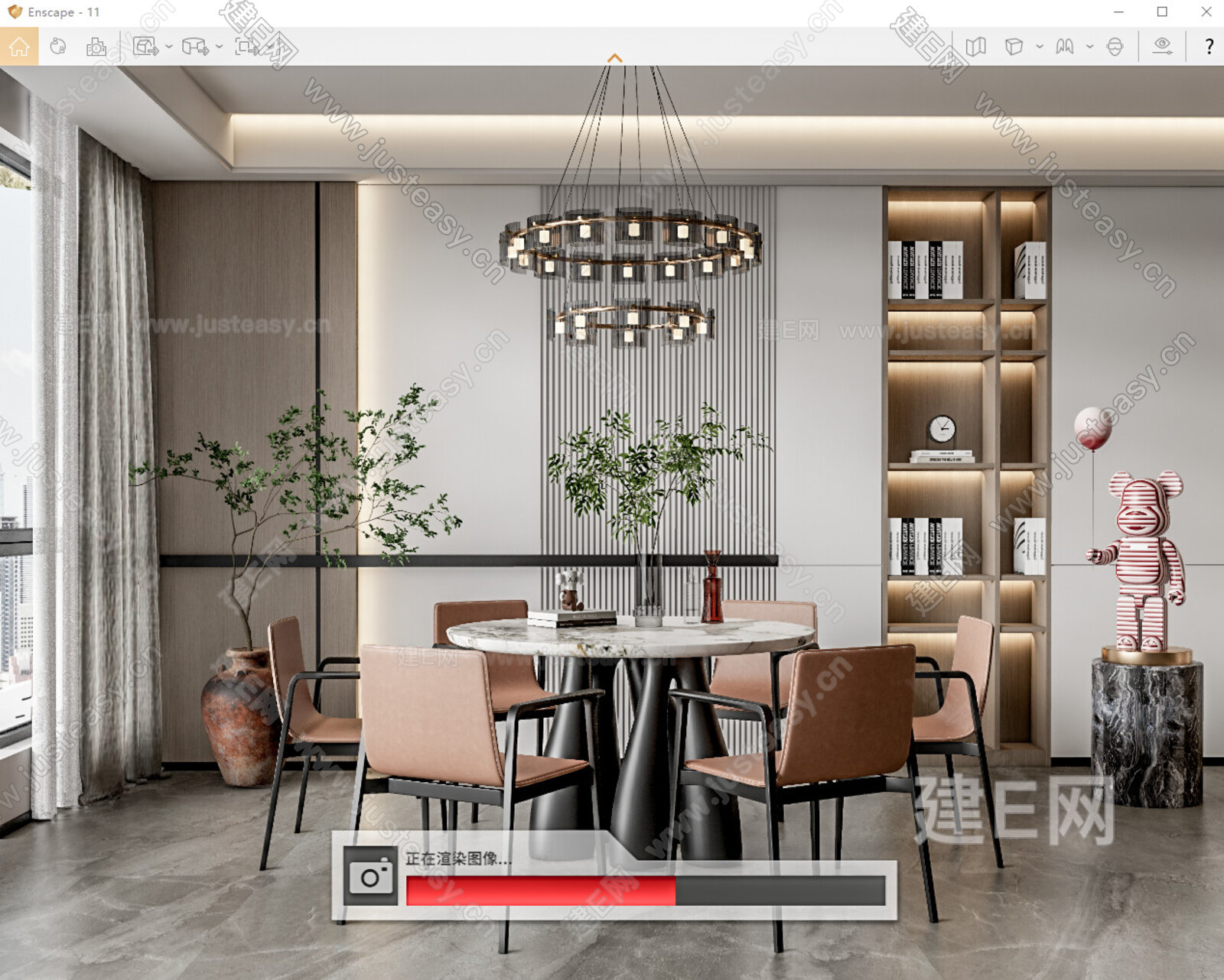 现代餐厅模型SU模型下载[ID:111822679]_建e网su模型