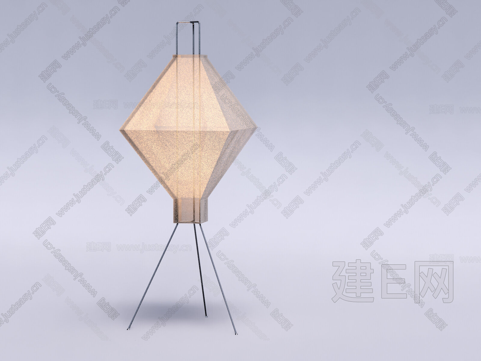 AKARI侘寂风落地灯模型SU模型下载[ID:112478185]_建e网su模型