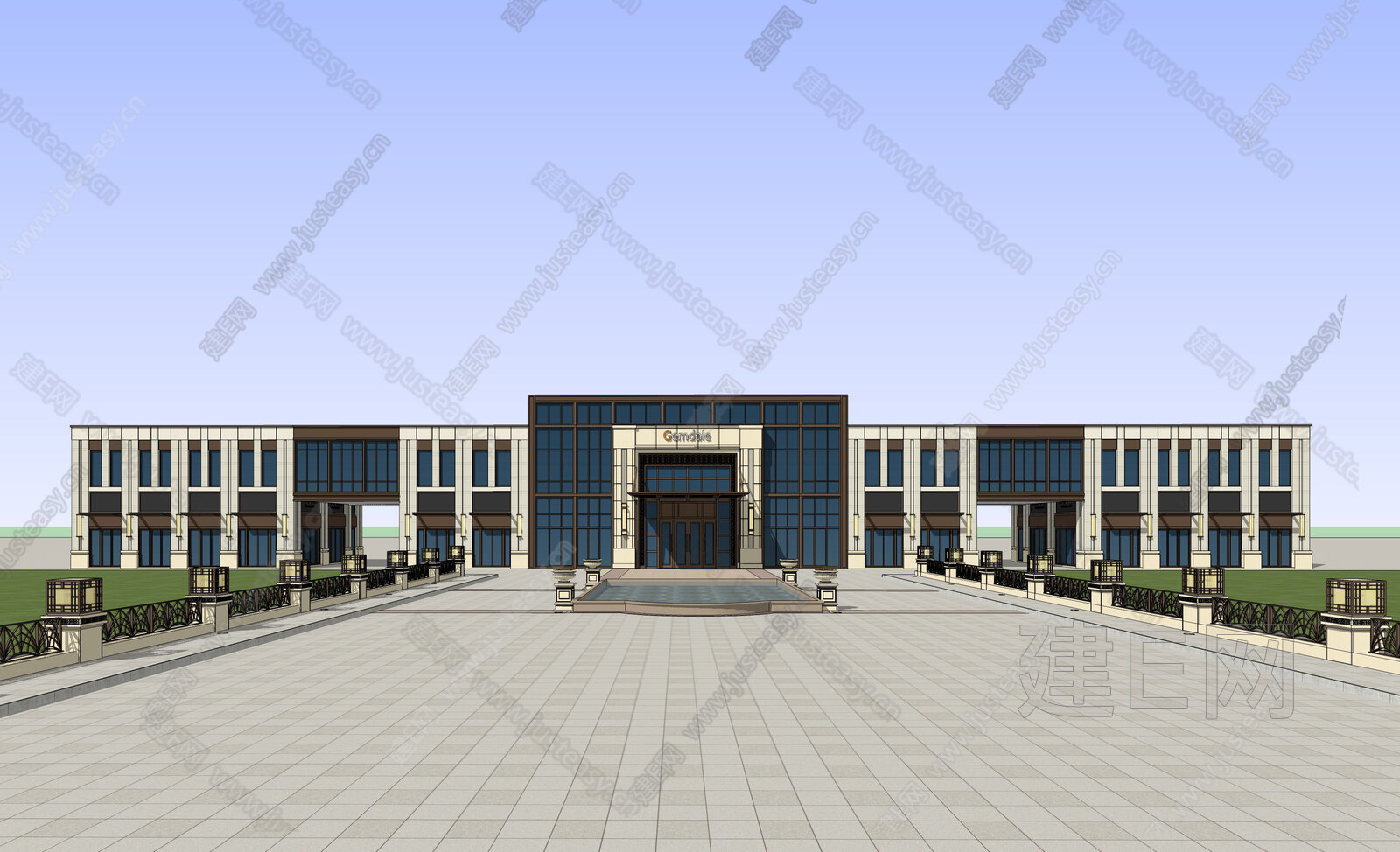 现代售楼处模型SU模型下载[ID:112215843]_建e网su模型
