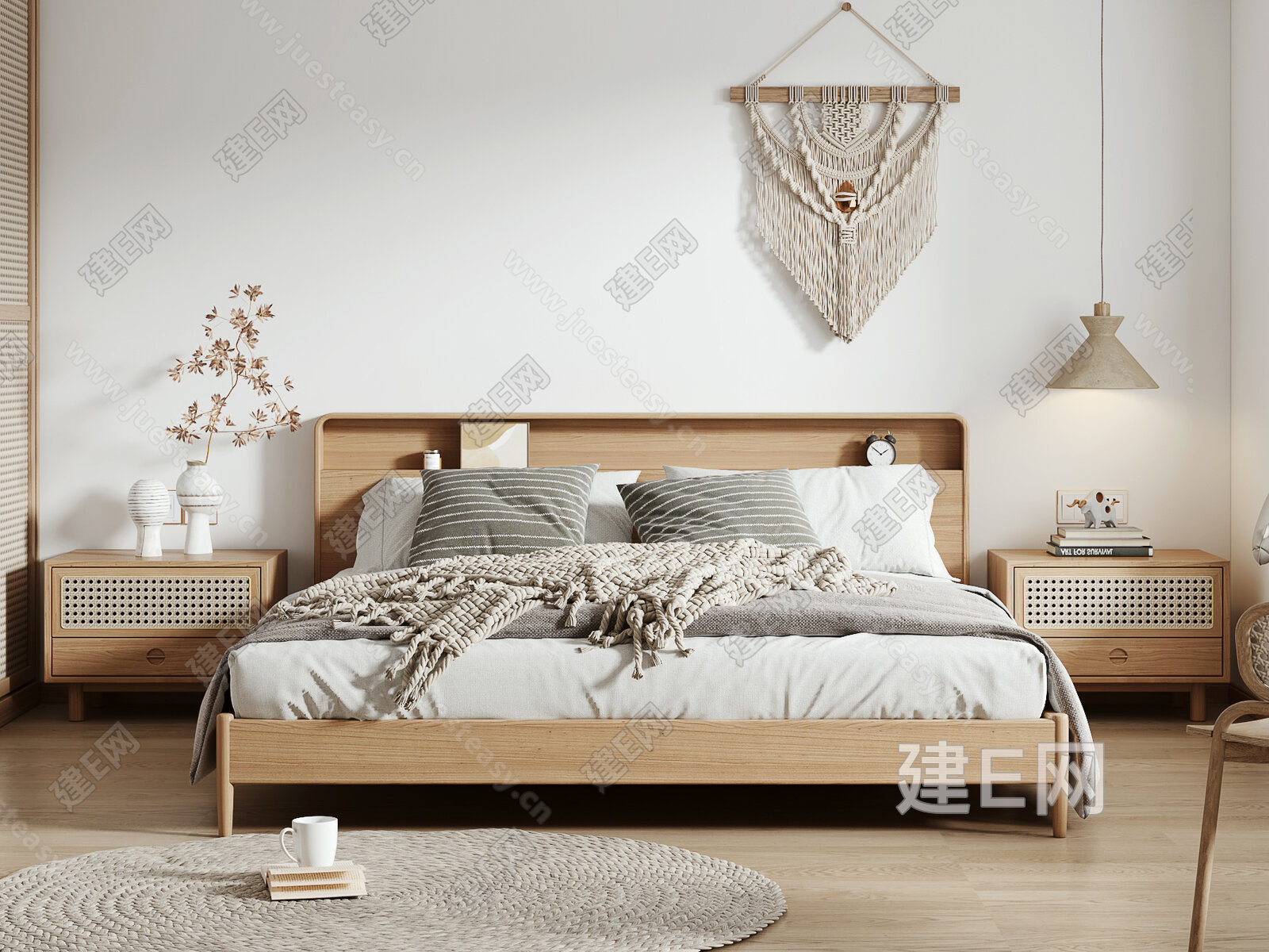 北欧卧室3d模型下载