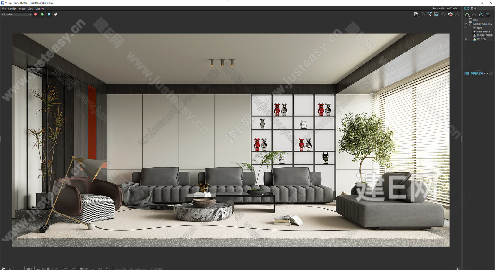 现代客厅 模型SU模型下载[ID:113067835]_建e网su模型