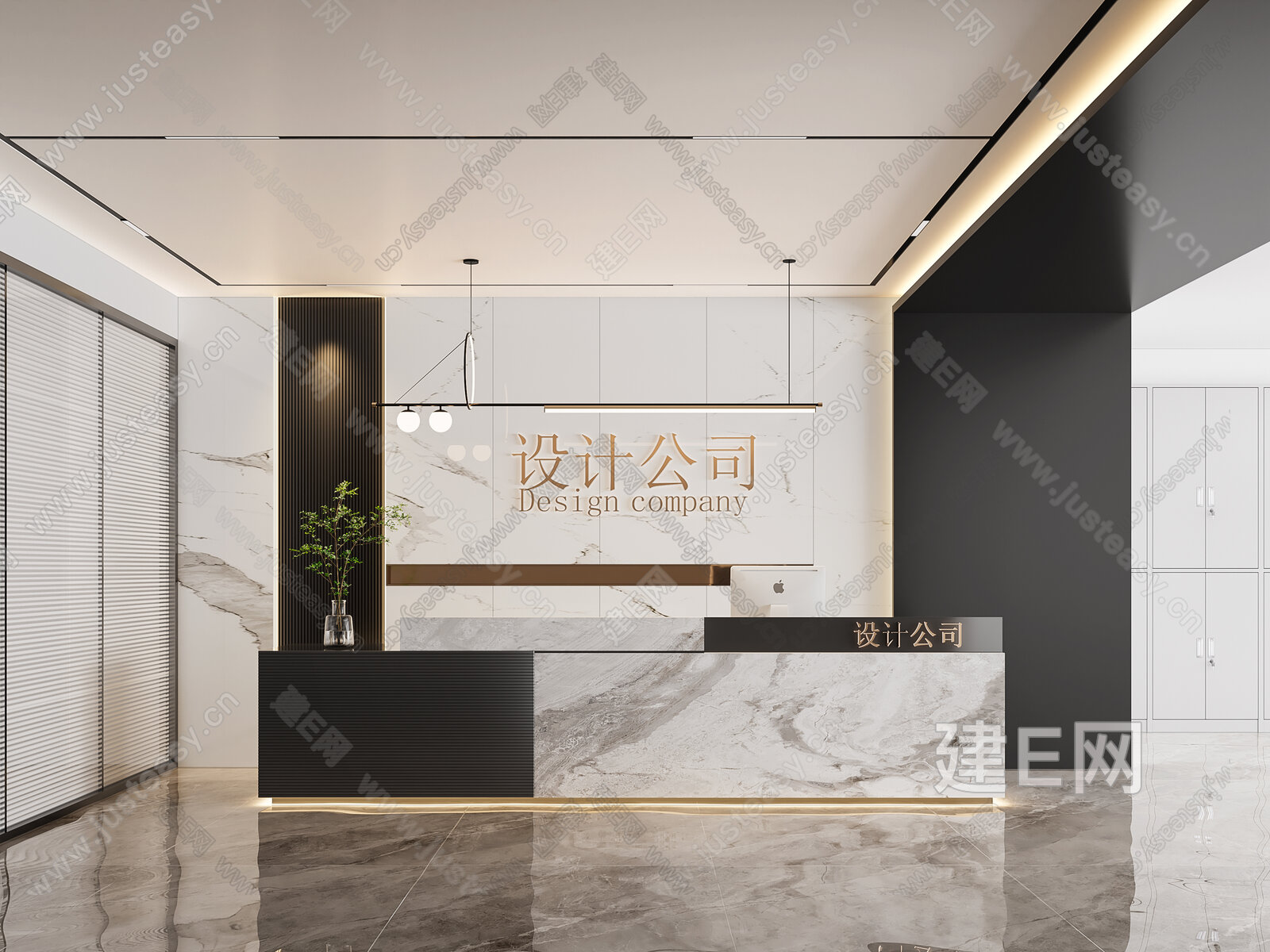 【现代公司前台3d模型】建E网_现代公司前台3d模型下载[ID:113857013]_打造3d现代公司前台模型免费下载平台