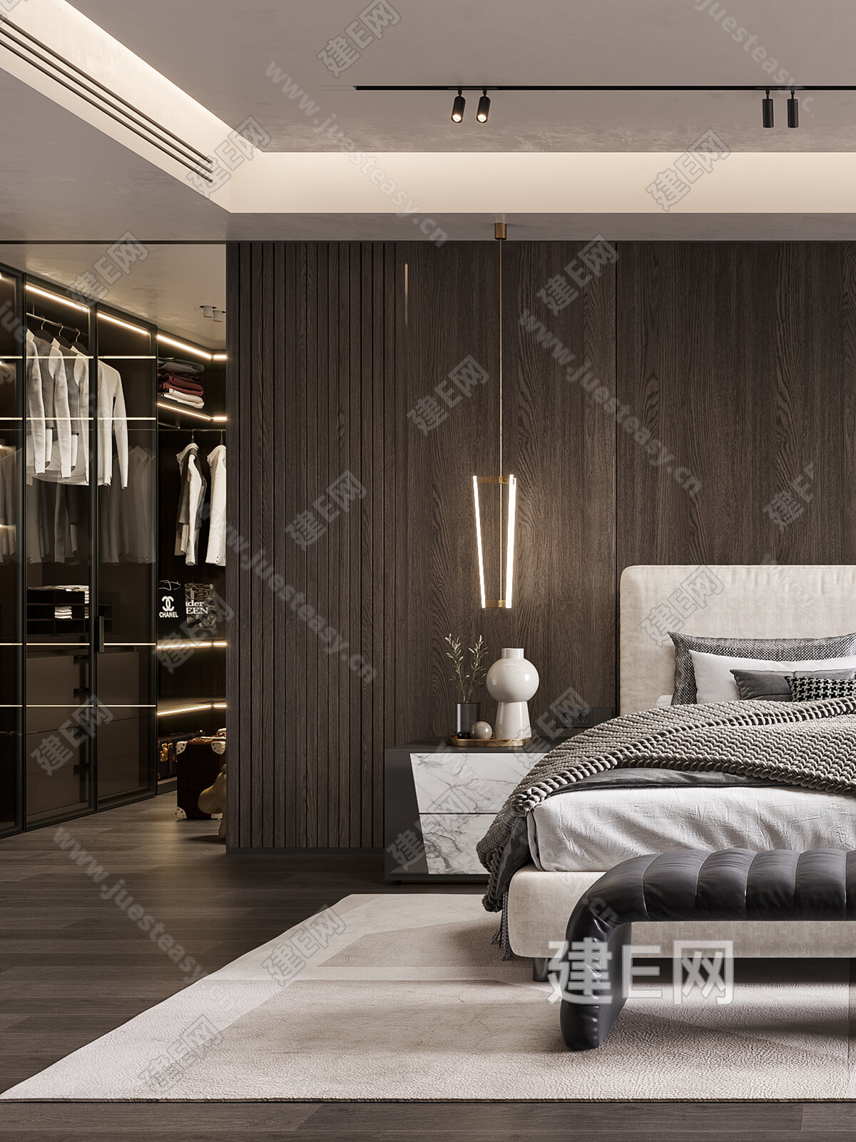 poliform现代卧室3d模型下载