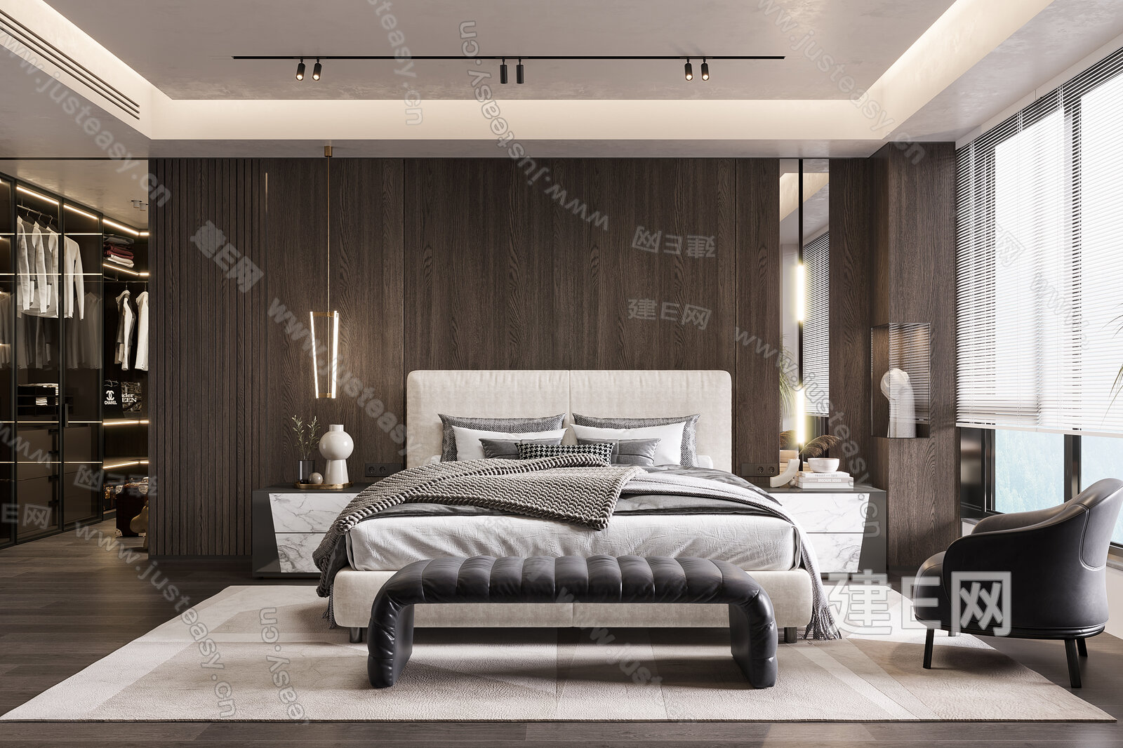 poliform现代卧室3d模型下载