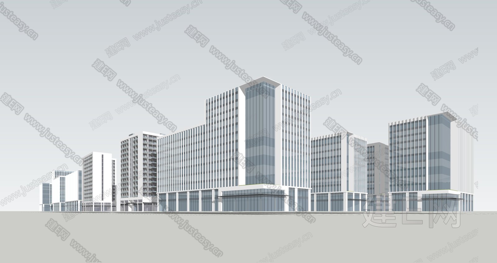 现代商业建筑模型SU模型下载[ID:105072286]_建e网su模型
