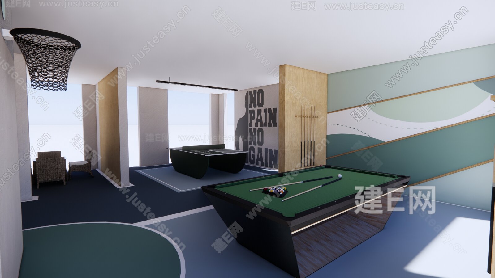 现代娱乐空间模型SU模型下载[ID:105072382]_建e网su模型