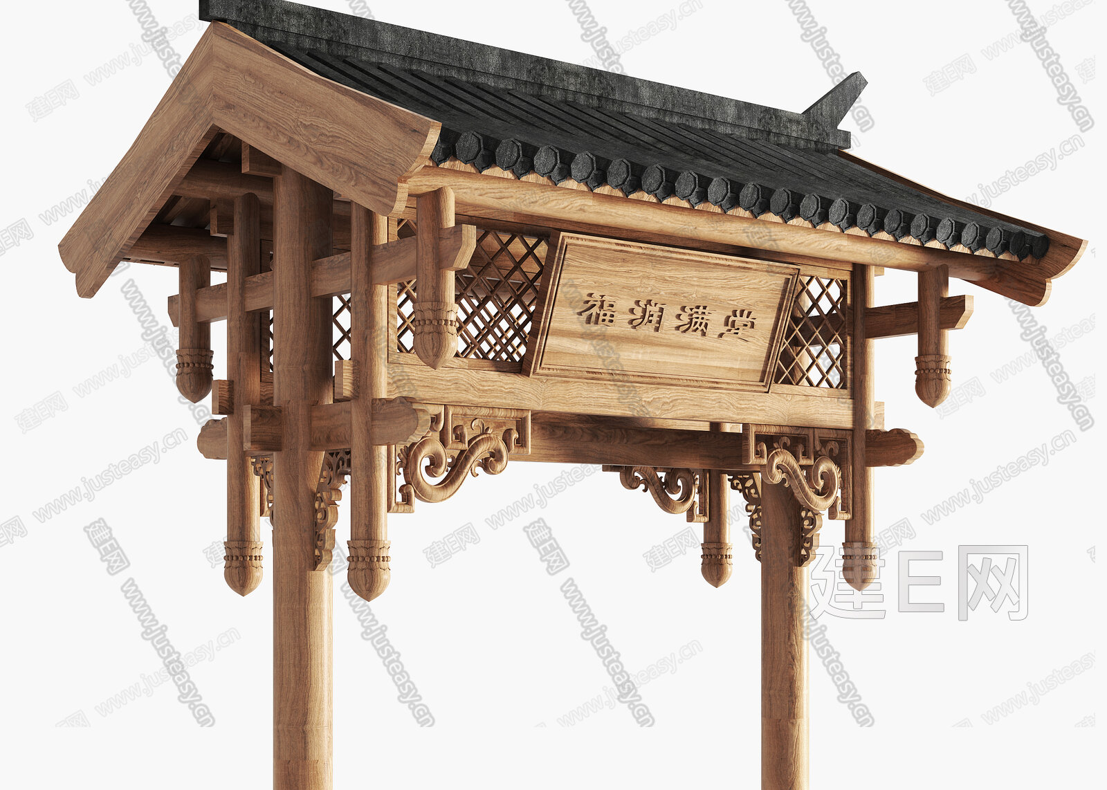 中式垂花门3d模型下载115233026_3d中式垂花门模型下载_3d中式垂花门