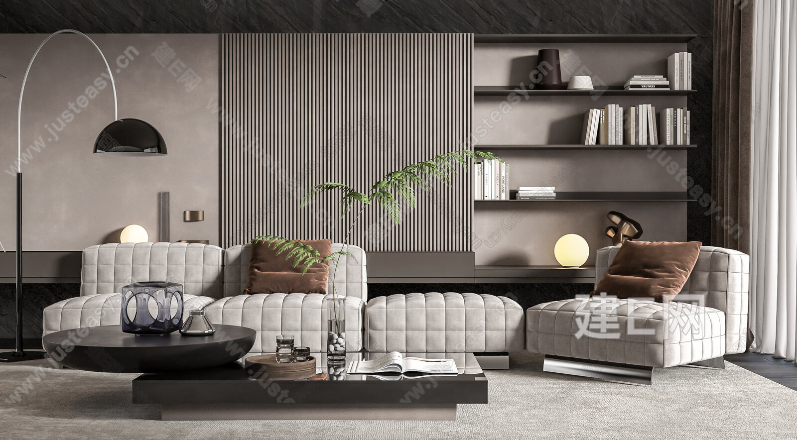 Minotti 米洛提 现代沙发茶几组合模型SU模型下载[ID:102450774]_建e网su模型