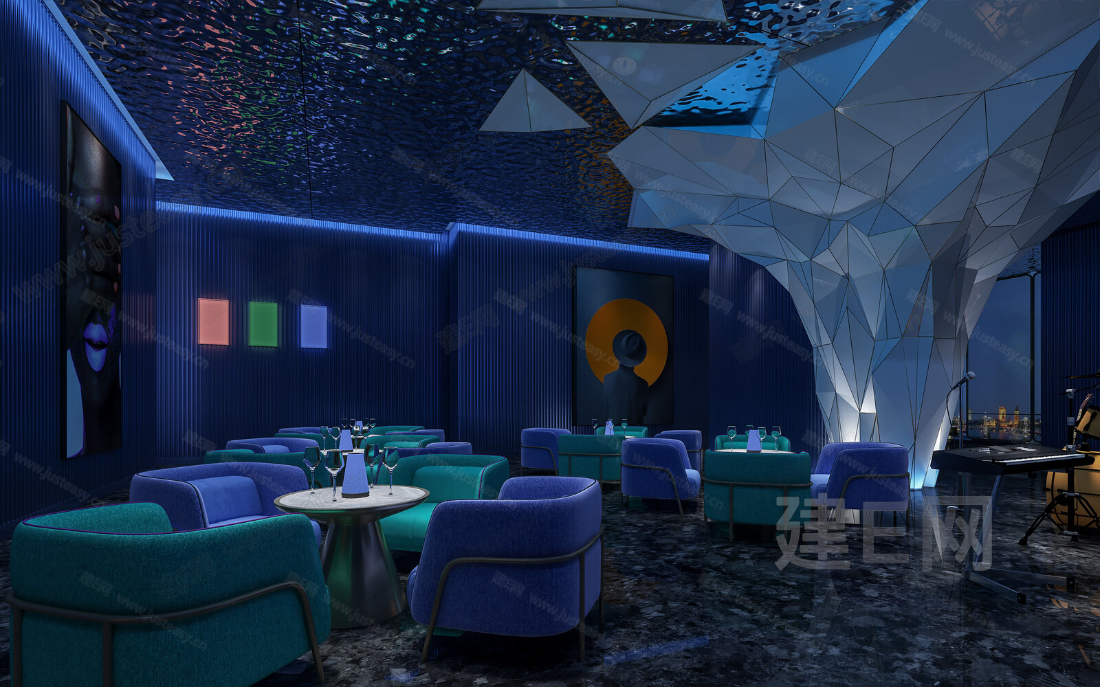 现代酒吧大厅模型下载_3d现代酒吧大厅max模型免费下载_建e室内设计网