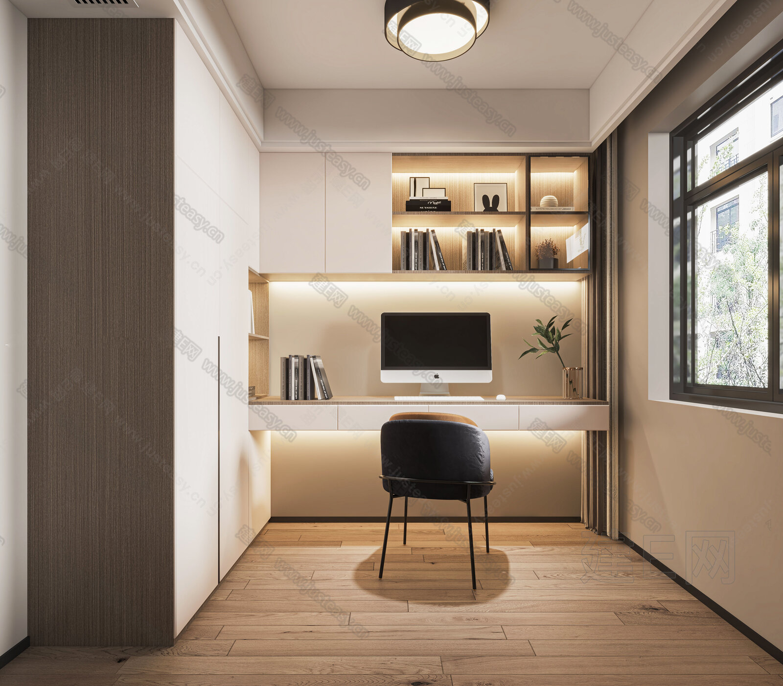现代书房3d模型下载