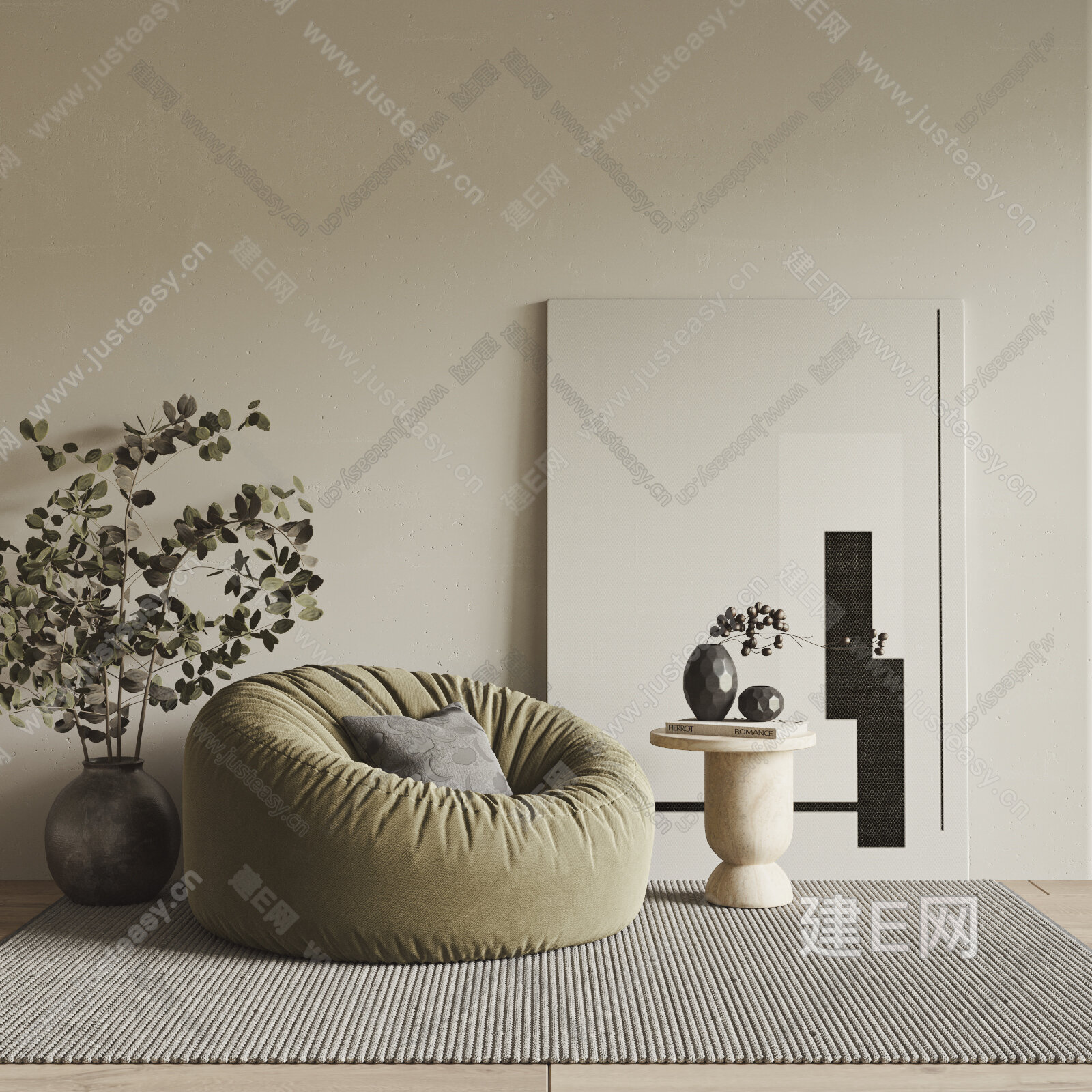 现代懒人沙发3d模型下载[ID:115495310]_建e网3d模型