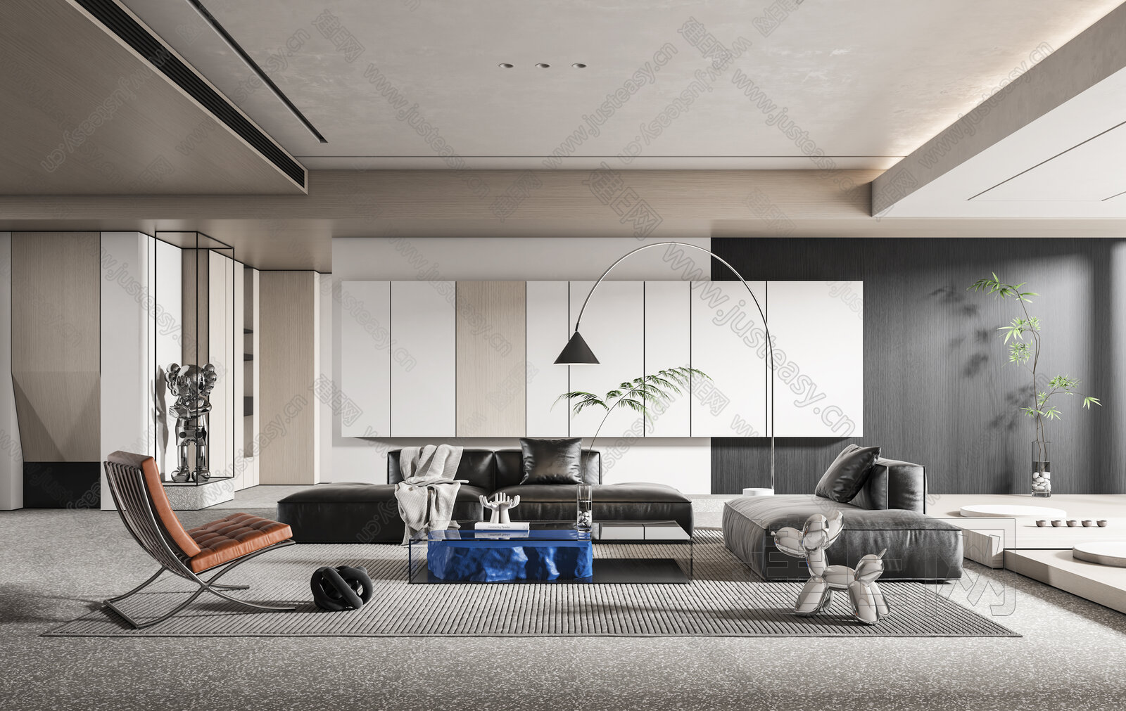 现代客厅模型SU模型下载[ID:106645071]_建e网su模型