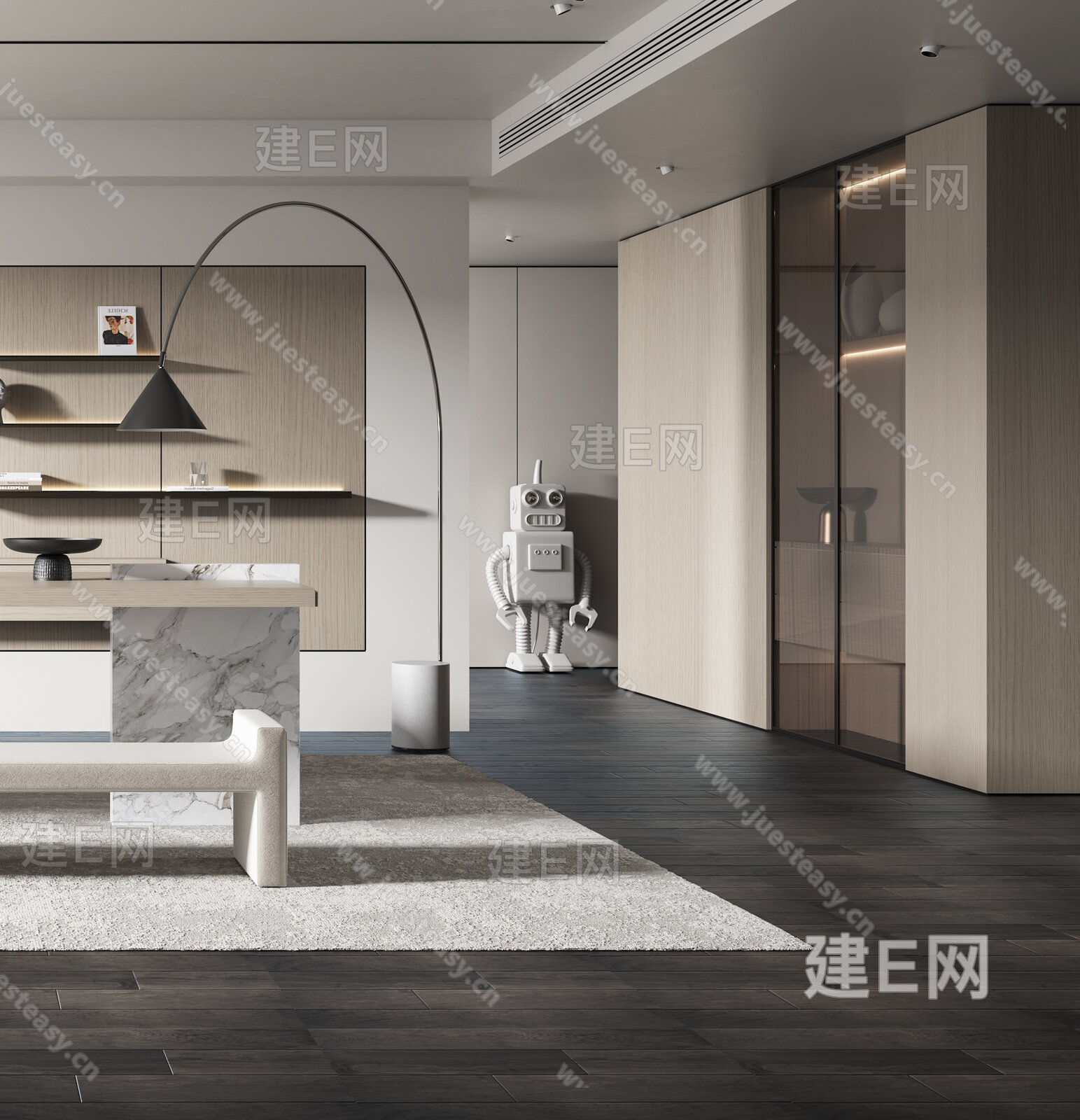 【现代书房3d模型】建e网_现代书房3d模型下载[ID:116478302]_打造3d现代书房模型免费下载平台