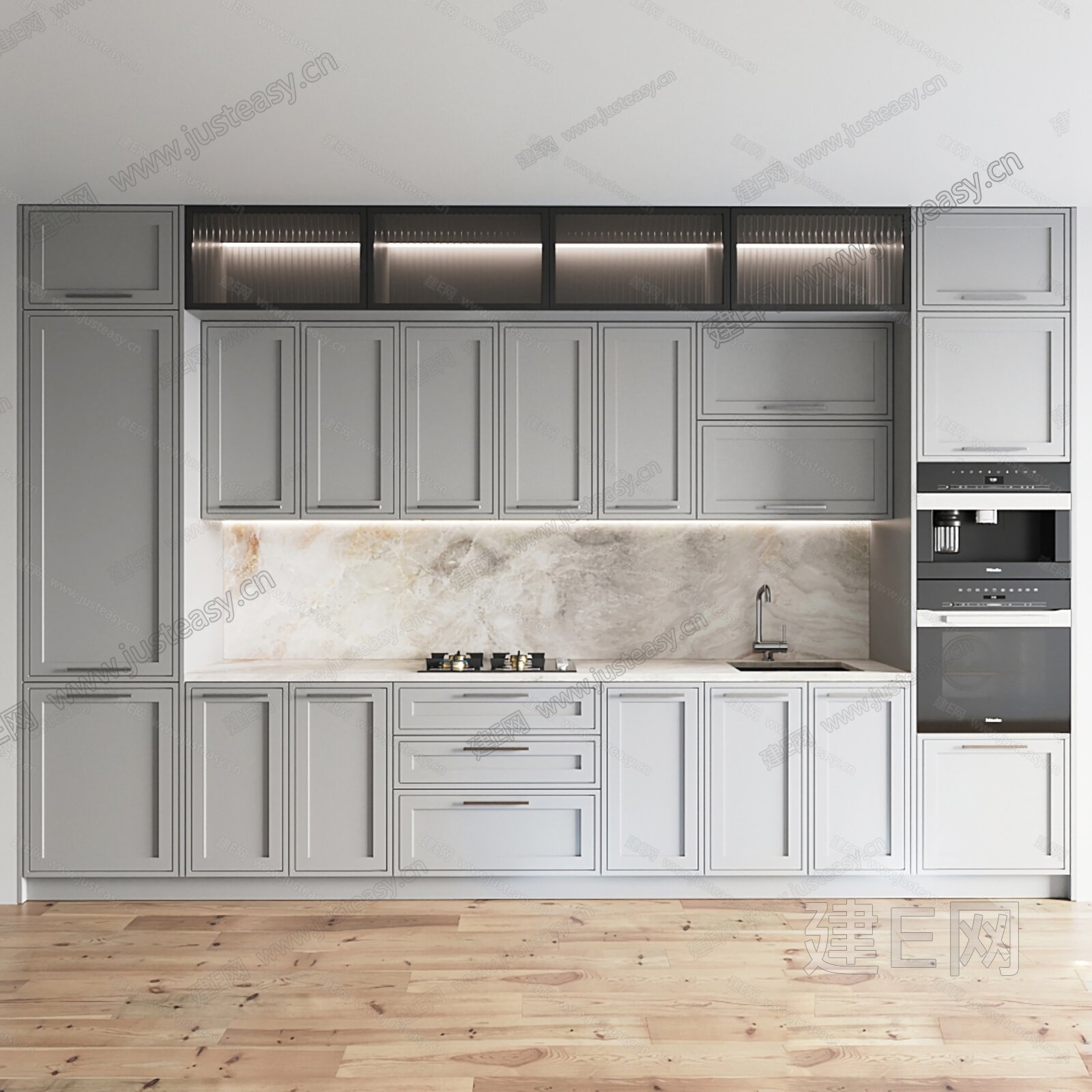 现代橱柜模型SU模型下载[ID:102319760]_建E室内设计网