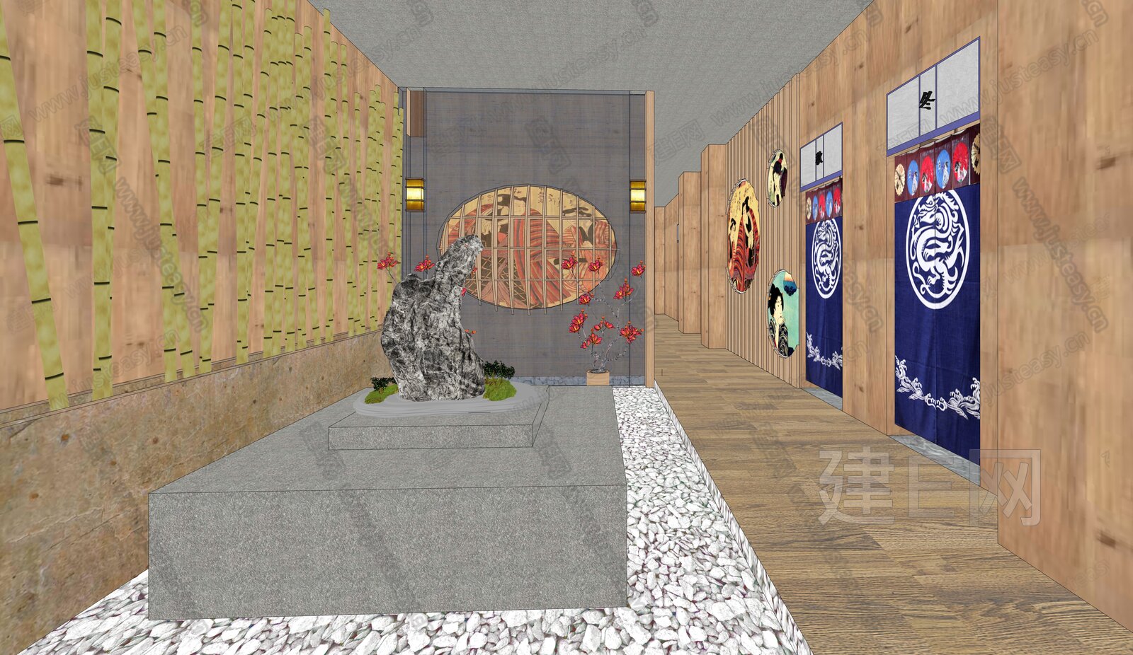 日式料理店模型SU模型下载[ID:107234896]_建e网su模型