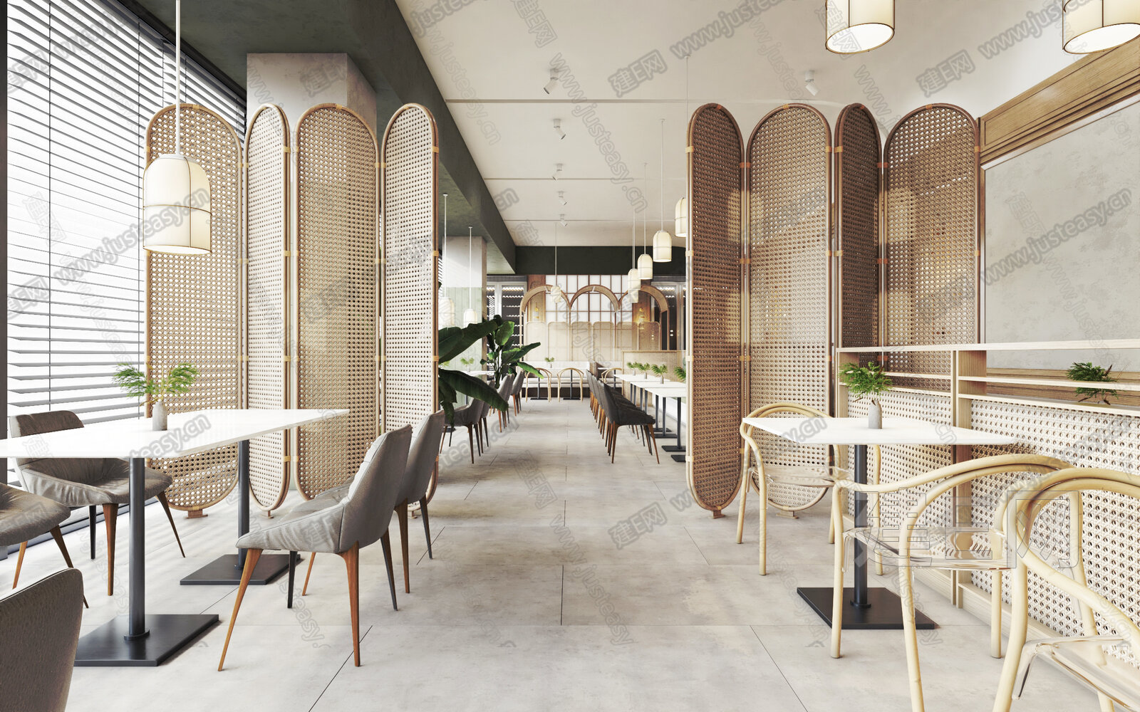 侘寂风茶餐厅3d模型下载