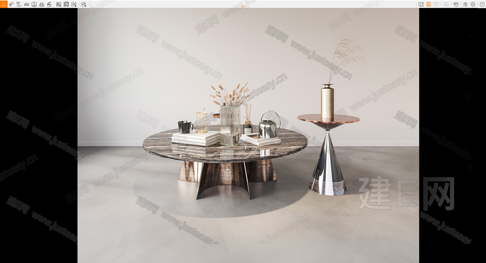 Minotti 现代茶几模型SU模型下载[ID:107431511]_建e网su模型
