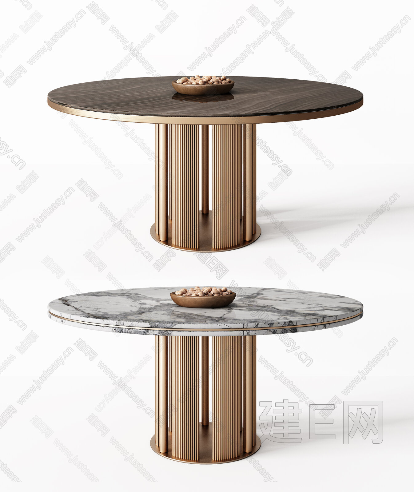 Minotti 米洛提 现代餐桌组合 圆形模型SU模型下载[ID:107366009]_建e网su模型