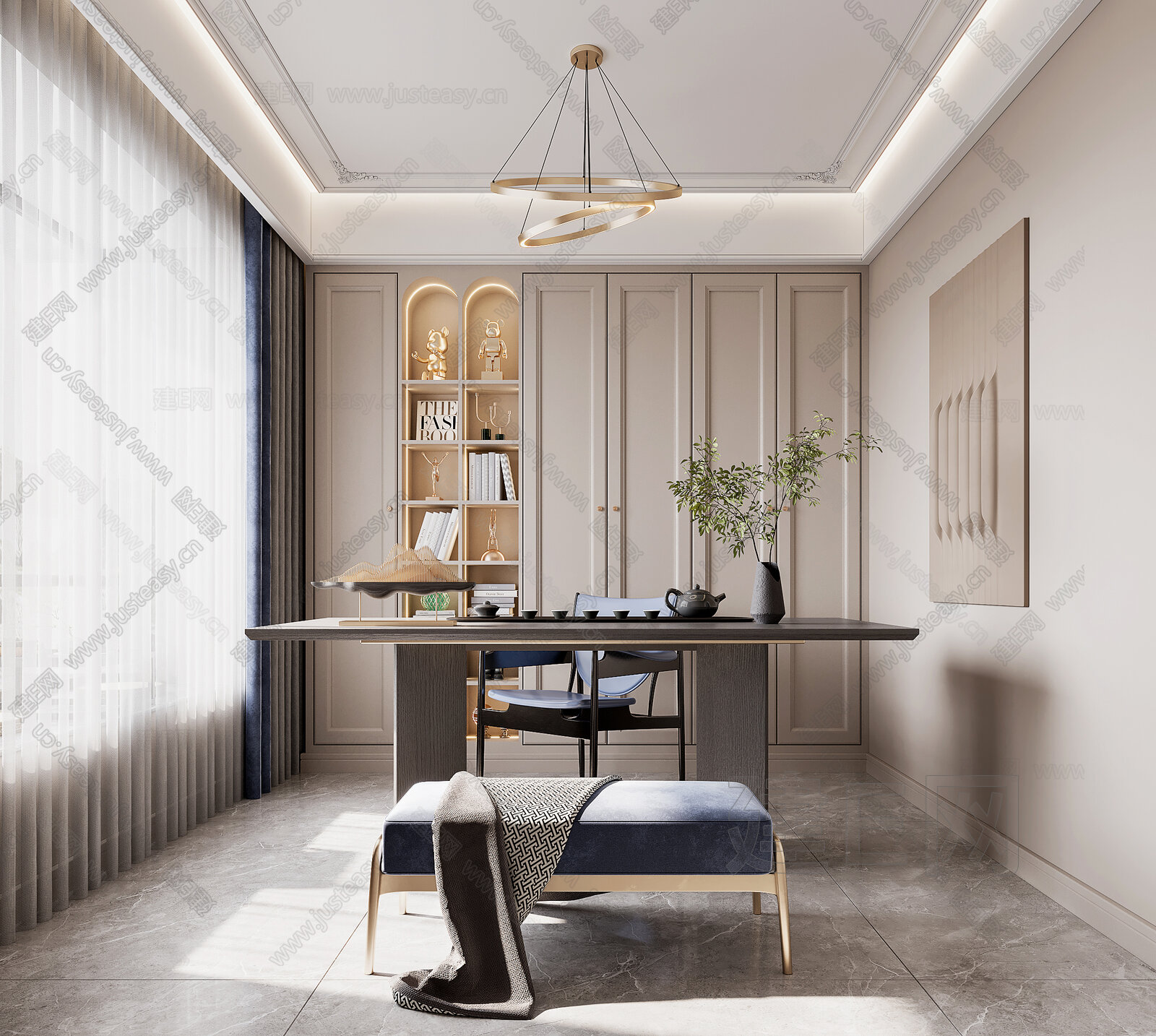 法式茶室3d模型下载