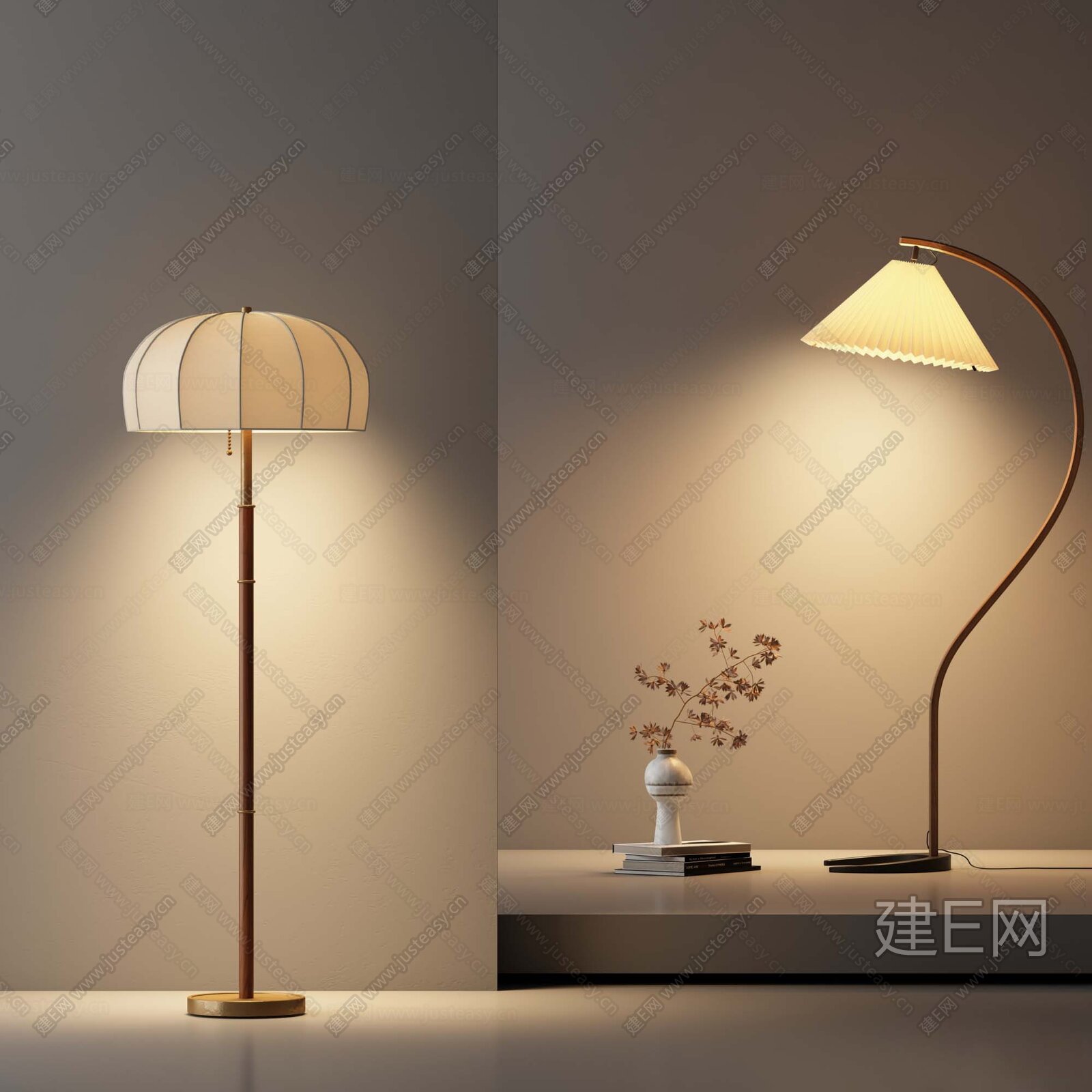 侘寂风落地灯模型SU模型下载[ID:105138319]_建e网su模型