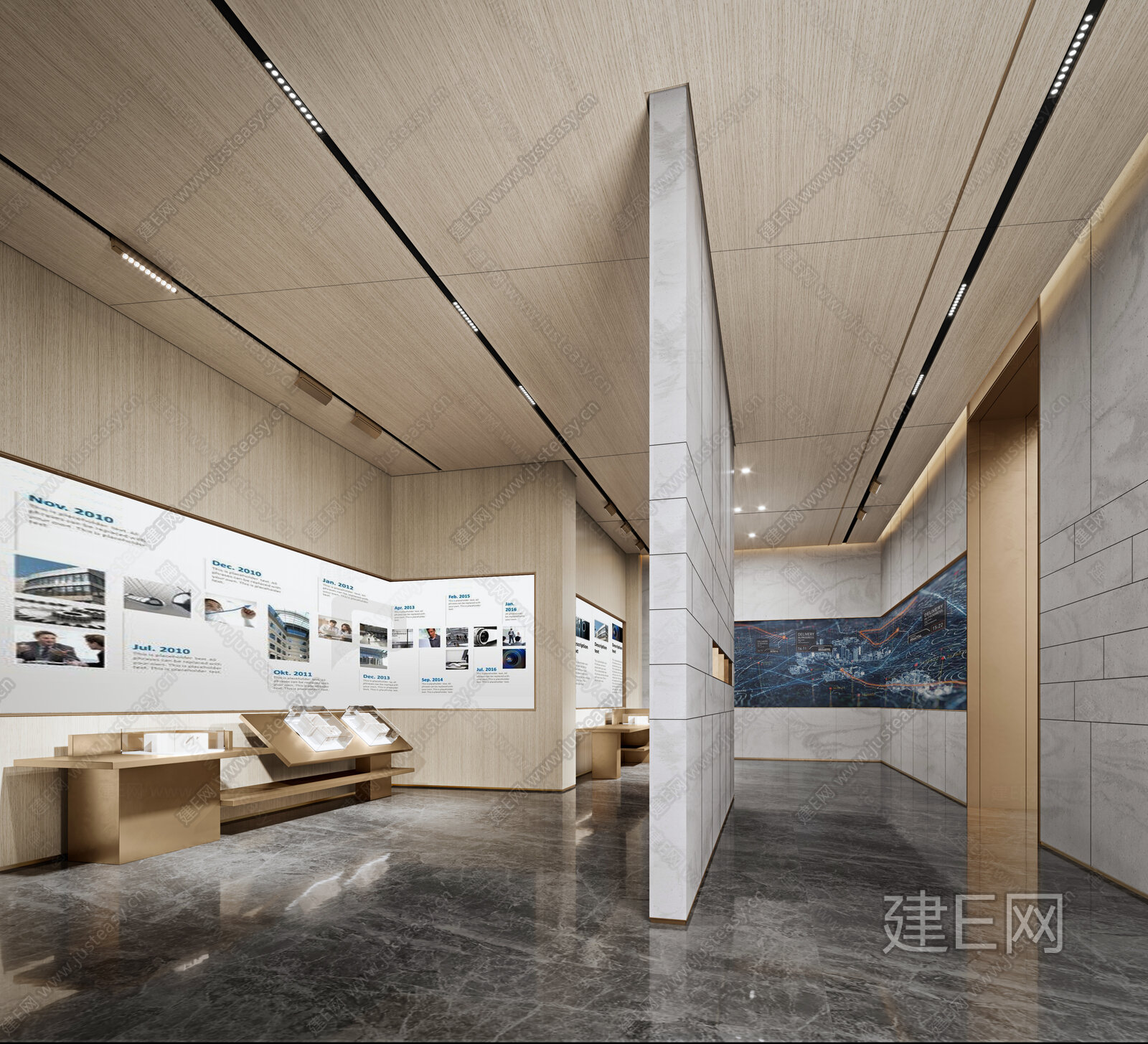 现代展示厅3d模型下载