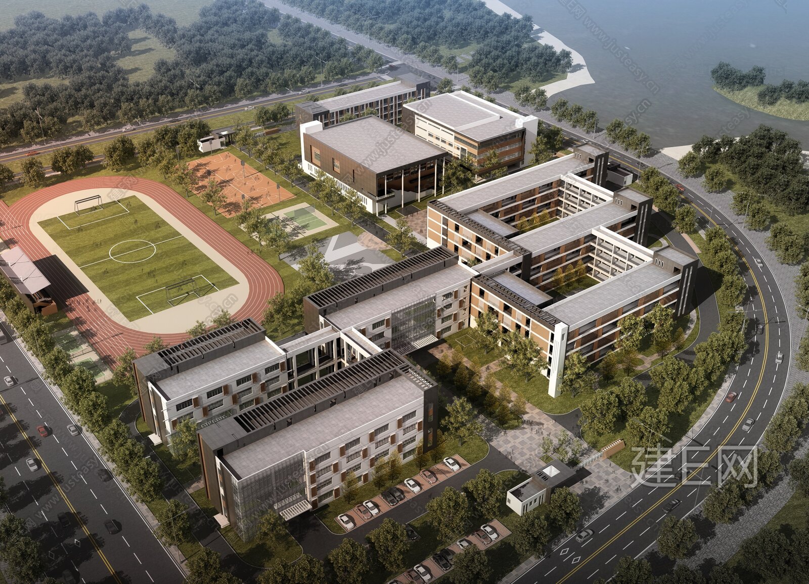 现代学校3d模型下载