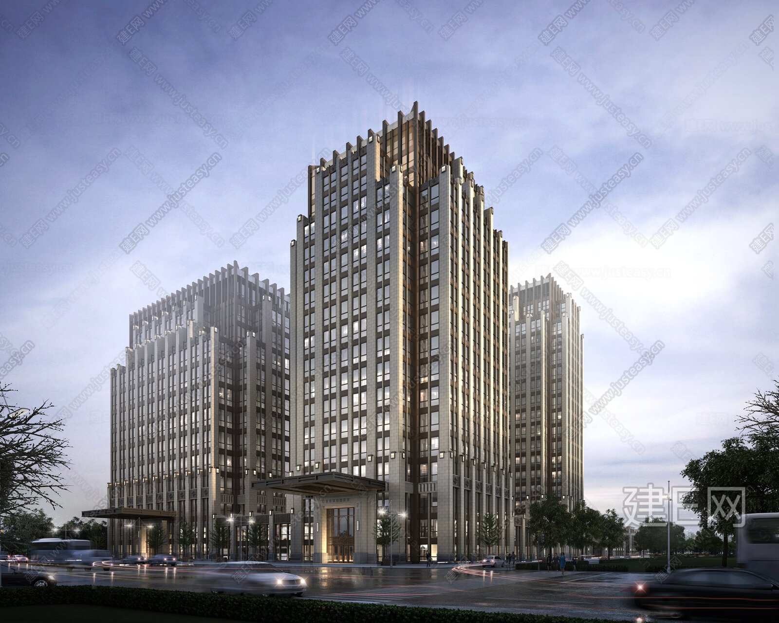 简欧办公楼3d模型下载