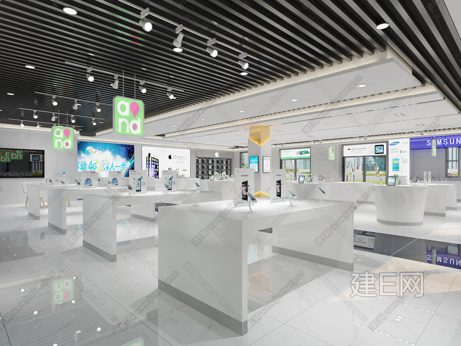 現代手機專賣店3d模型下載