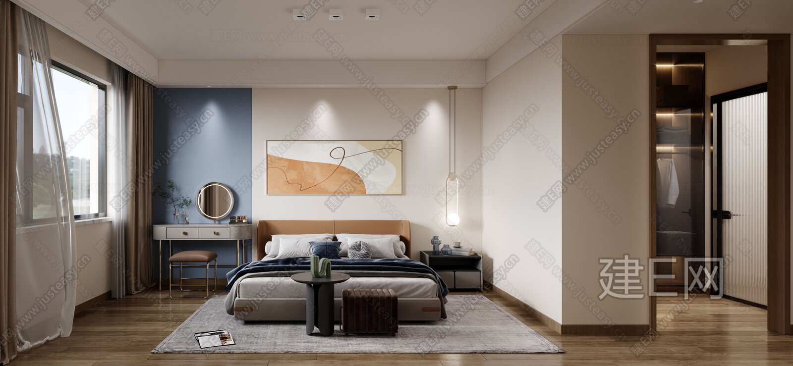 【现代卧室3d模型】建E网_现代卧室3d模型下载[ID:110645737]_打造3d现代卧室模型免费下载平台